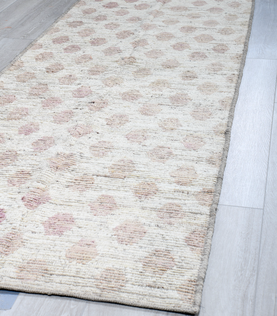 3' x 19' one-of-a-kind handmade vintage Tulu runner rug. Color palette: black, blue, dark gray, gainsboro, gray, light blue