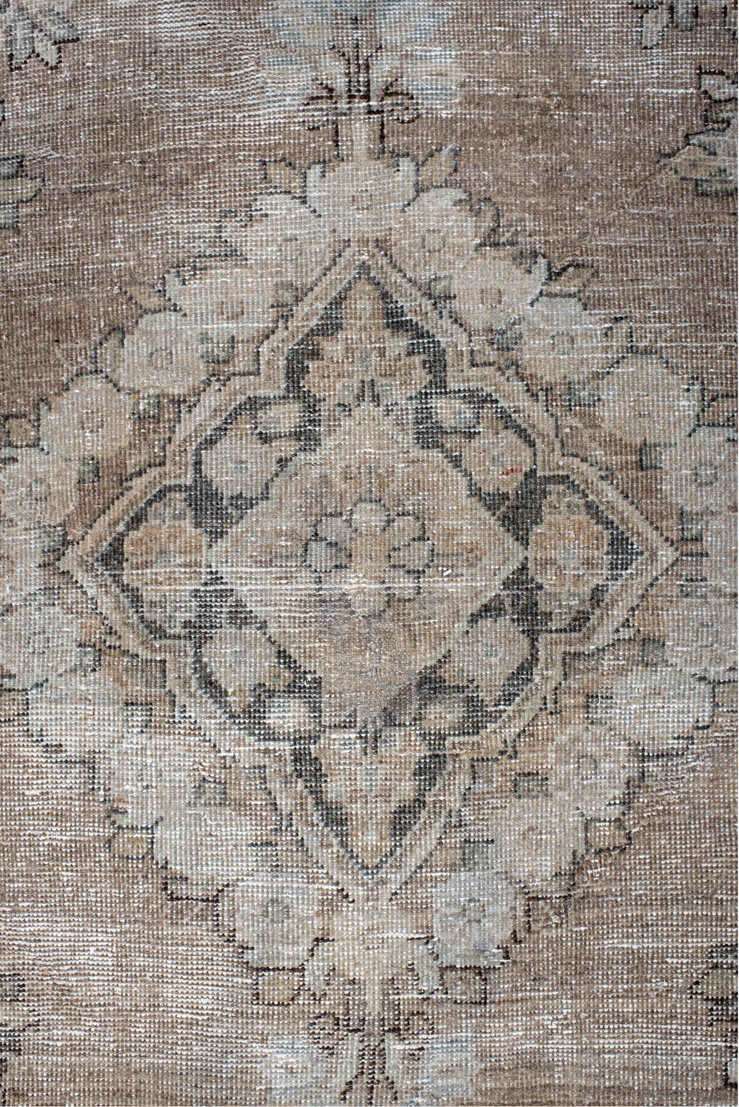 4' x 6' one-of-a-kind handmade vintage Mahal small size rug. Color palette: black, blue, charcoal, dark gray, dim gray