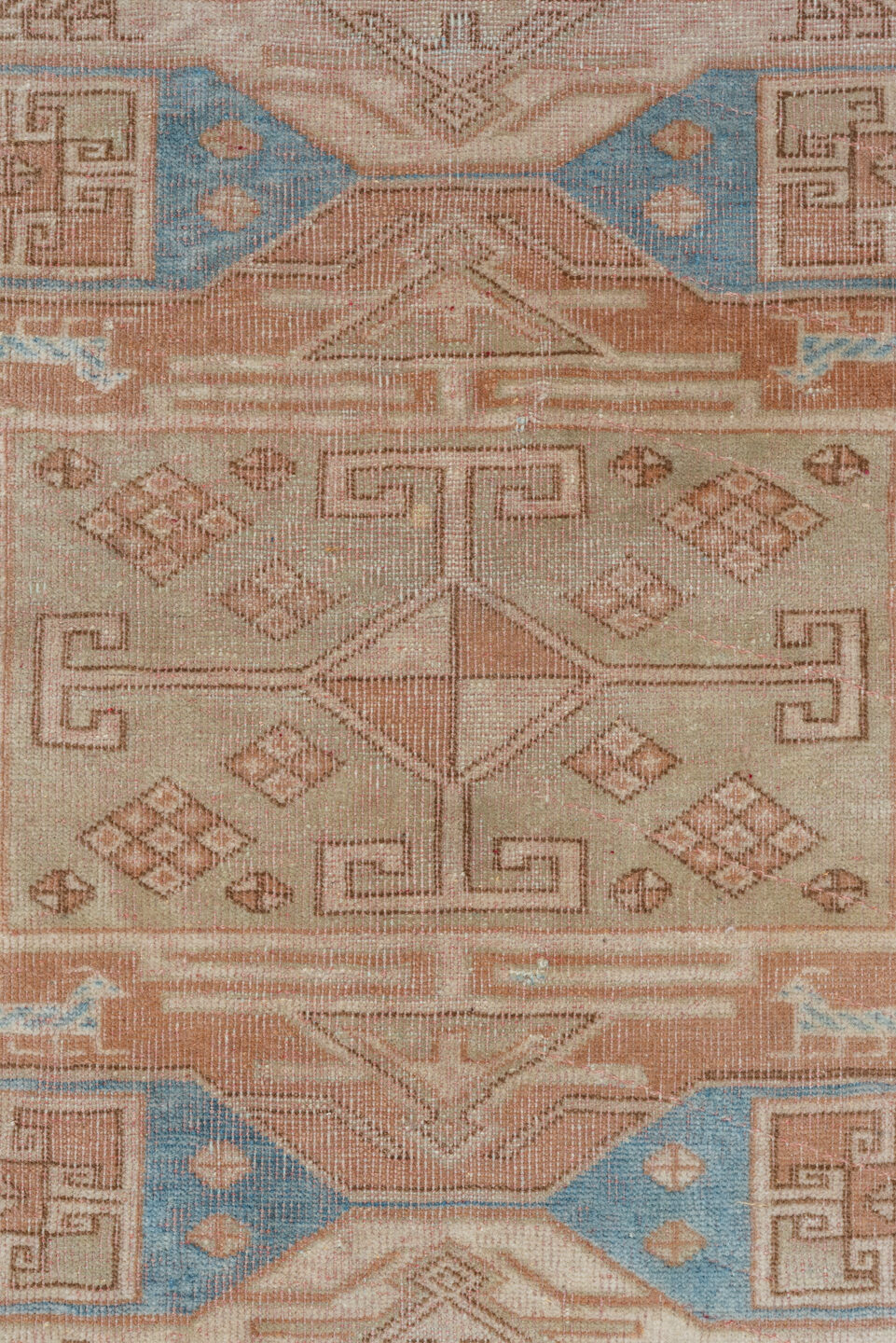 2' x 11' one-of-a-kind handmade vintage Oushak runner rug. Color palette: brown, dark gray, dim gray, gray, light gray