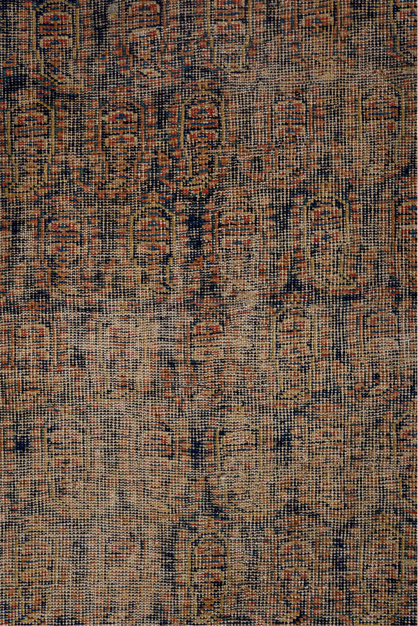 4' x 5' one-of-a-kind handmade vintage Afshar small size rug. Color palette: gray, blue, off-white, brown, red, orange, pink