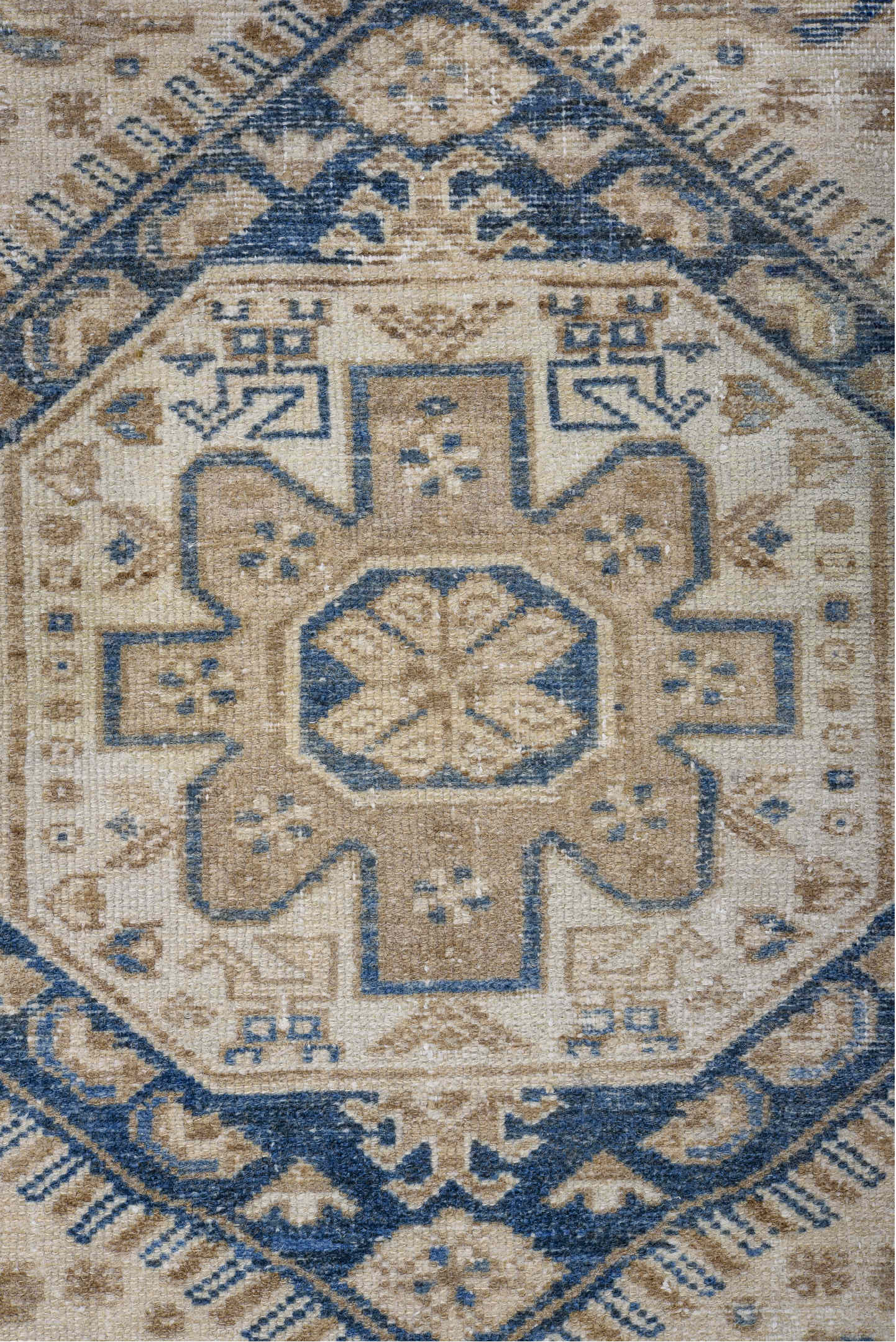 4' x 6' one-of-a-kind handmade vintage Hamadan small size rug. Color palette: gray, light gray, off-white, blue, brown