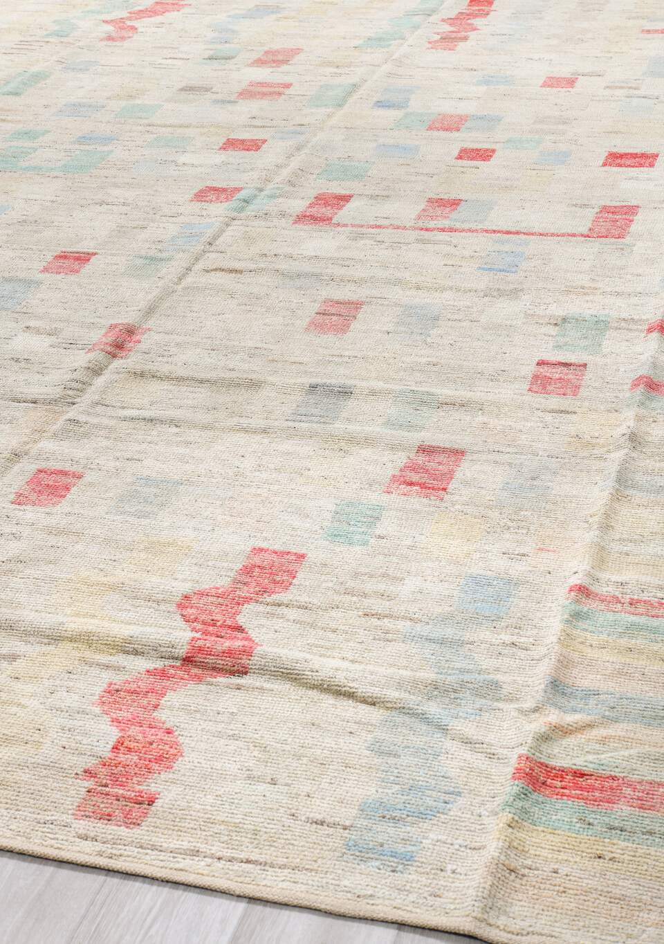 10' x 13' one-of-a-kind handmade vintage Tulu large size rug. Color palette: antiquewhite, brown, dim gray, gray, indian red