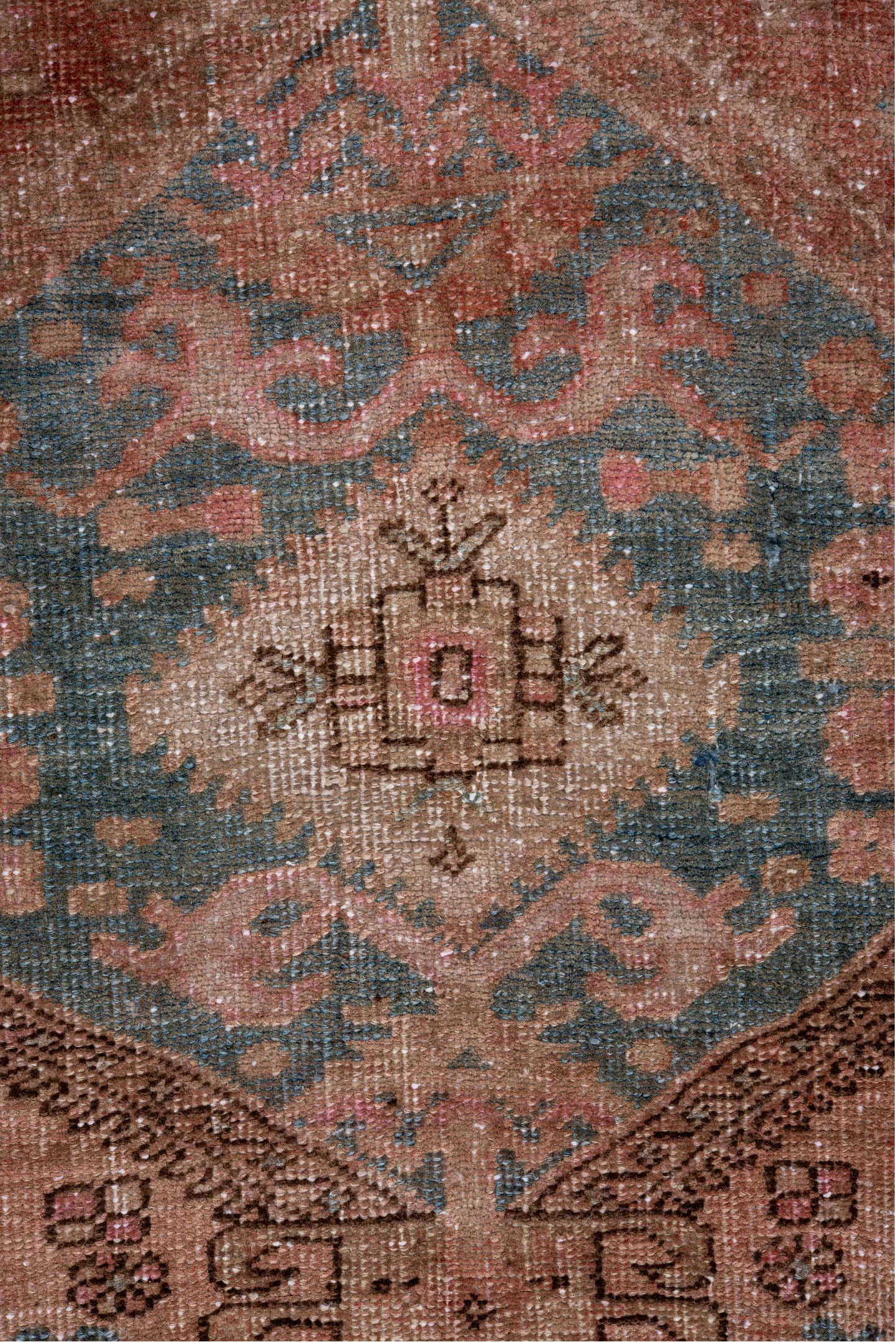 2' x 10' one-of-a-kind handmade vintage Sarab runner rug. Color palette: brown, dark gray, dim gray, gray, light gray