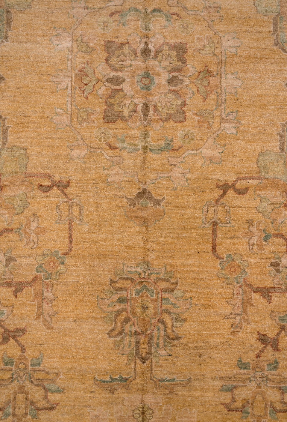 12' x 17' one-of-a-kind handmade vintage Pakistan oversize rug. Color palette: brown, gray, orange