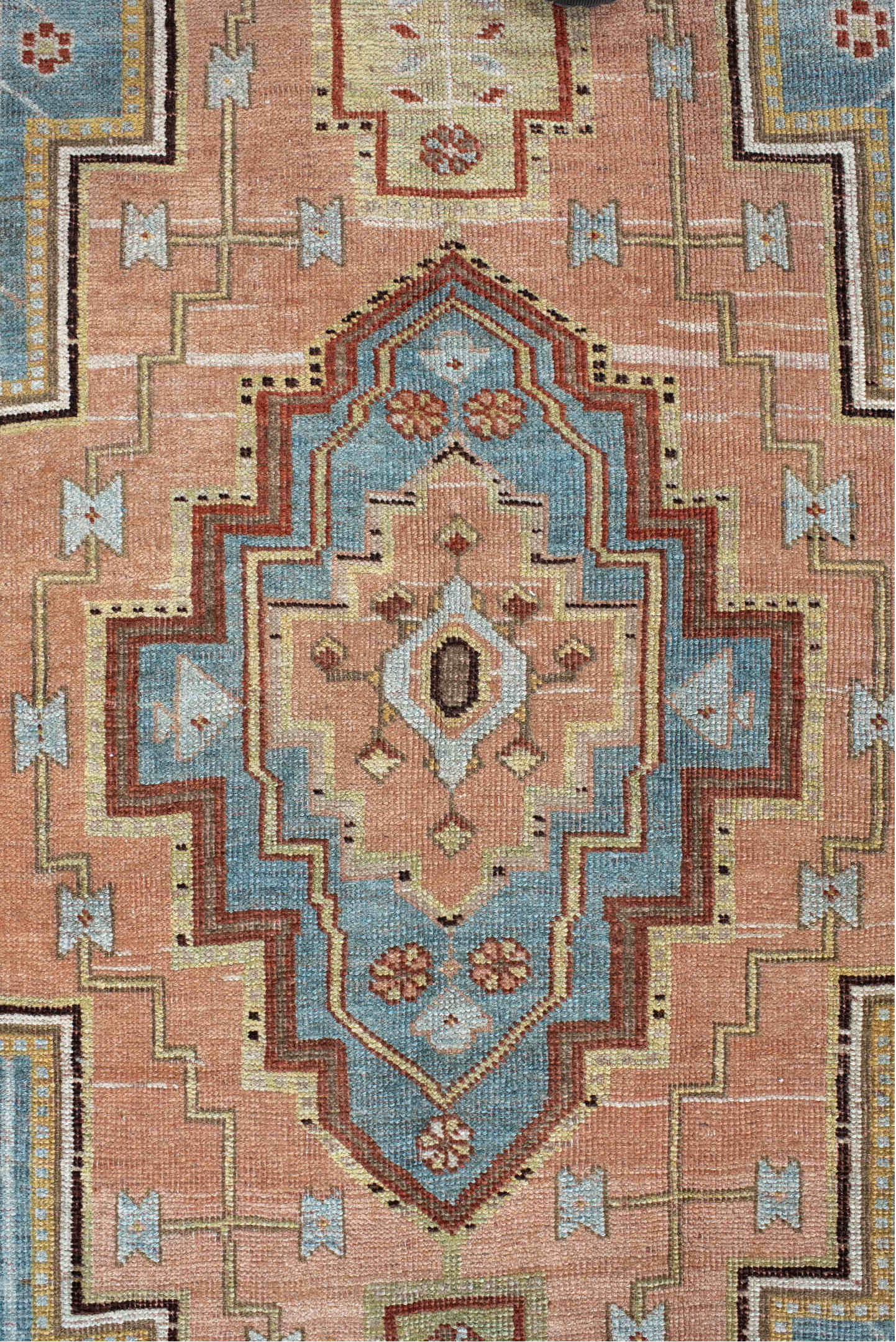 4' x 7' one-of-a-kind handmade vintage Bidjar rug. Color palette: gray, light gray, off-white, brown, pink, orange, blue
