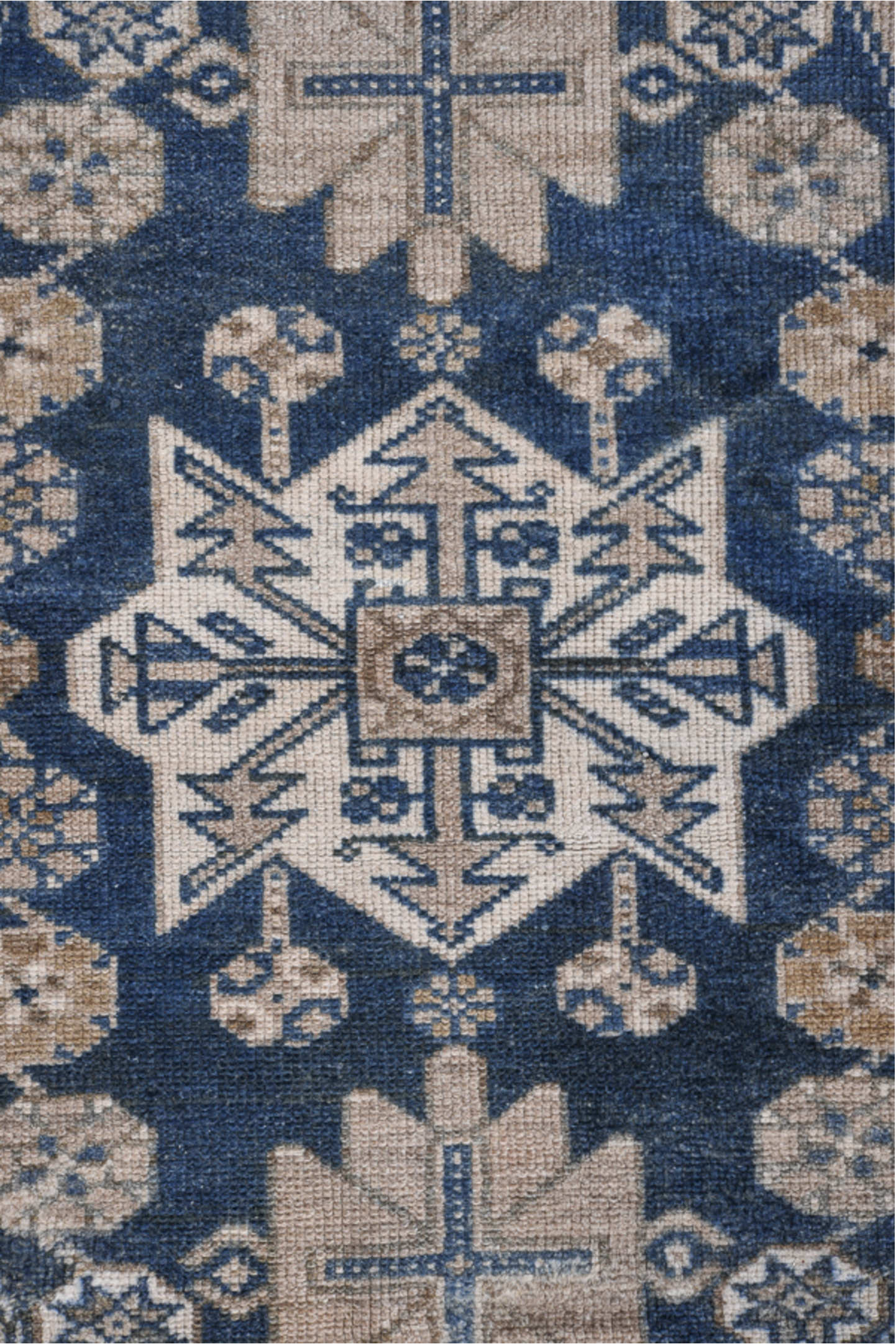 4' x 6' one-of-a-kind handmade vintage Malayer small size rug. Color palette: blue, dark gray, dim gray, fiord, gray