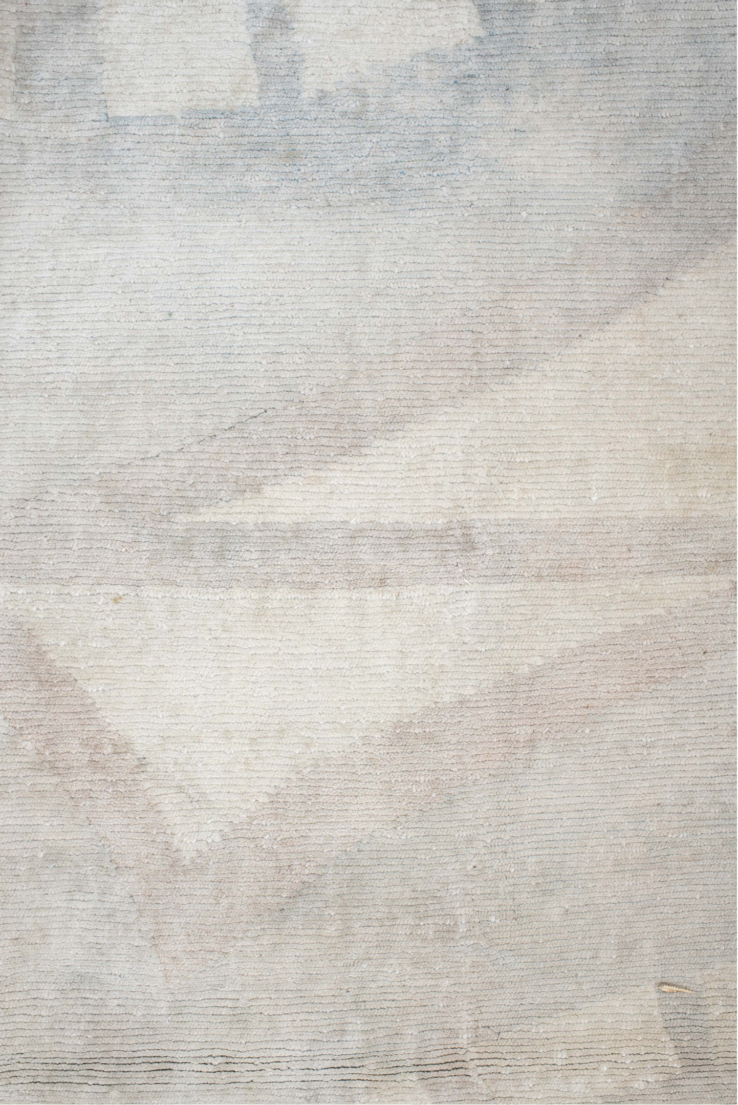 8' x 10' one-of-a-kind handmade vintage Tibetan large size rug. Color palette: gray, off-white, light gray, pink, dark gray