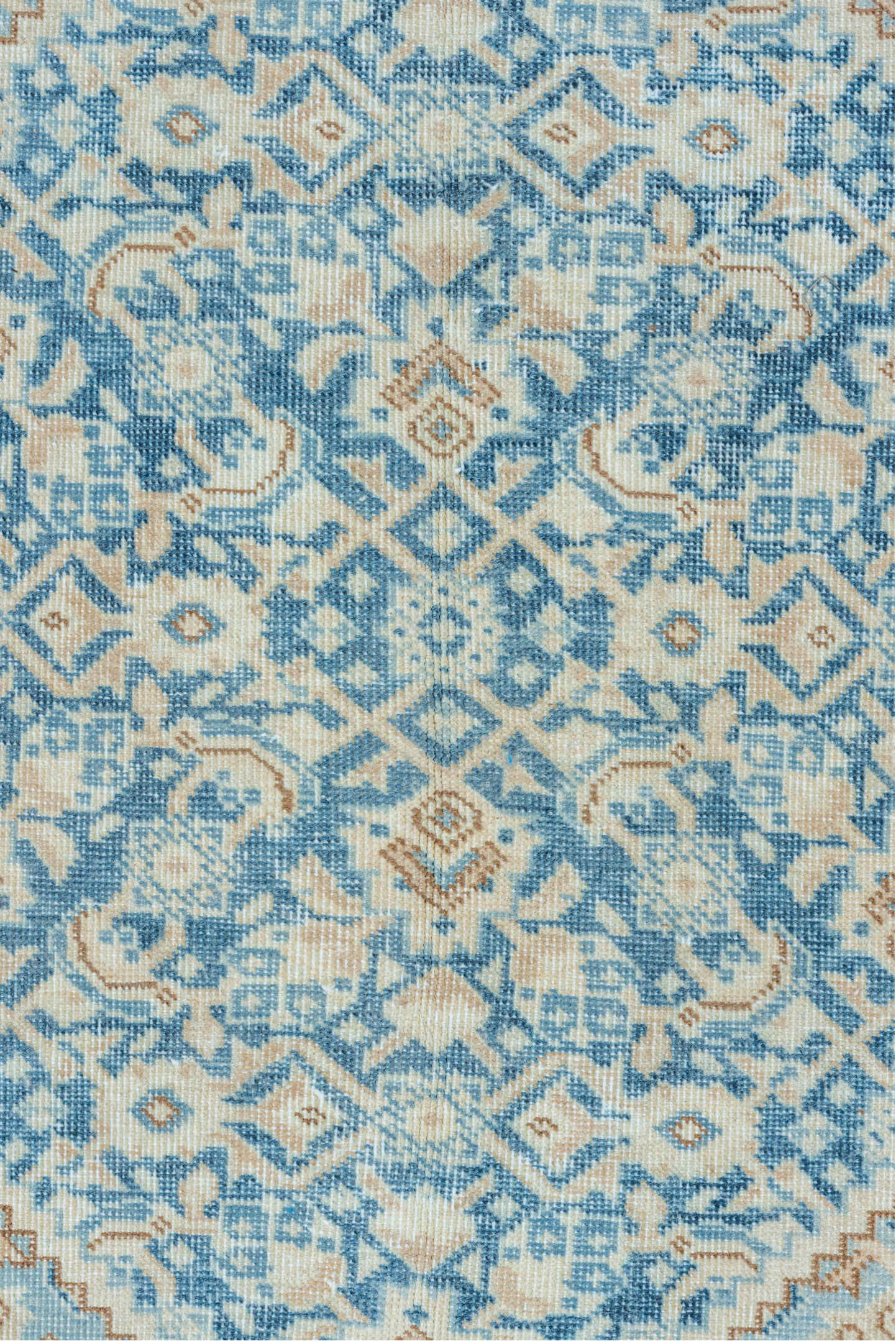 7' x 10' one-of-a-kind handmade vintage Tabriz large size rug. Color palette: blue, brown, dark gray, gainsboro, gray