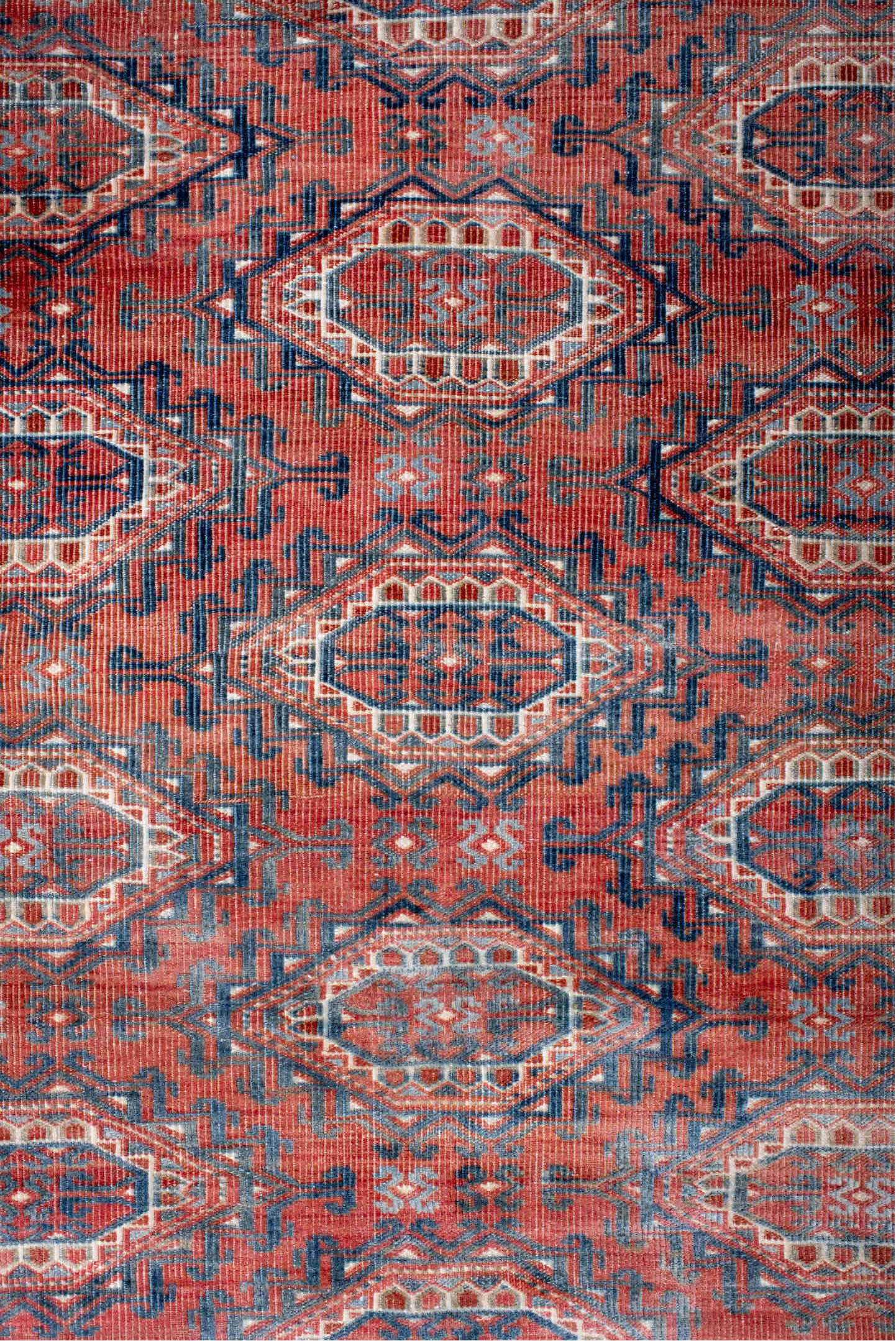 3' x 5' one-of-a-kind handmade vintage Bokara small size rug. Color palette: blue, brown, dark gray, dim gray, fiord, gray