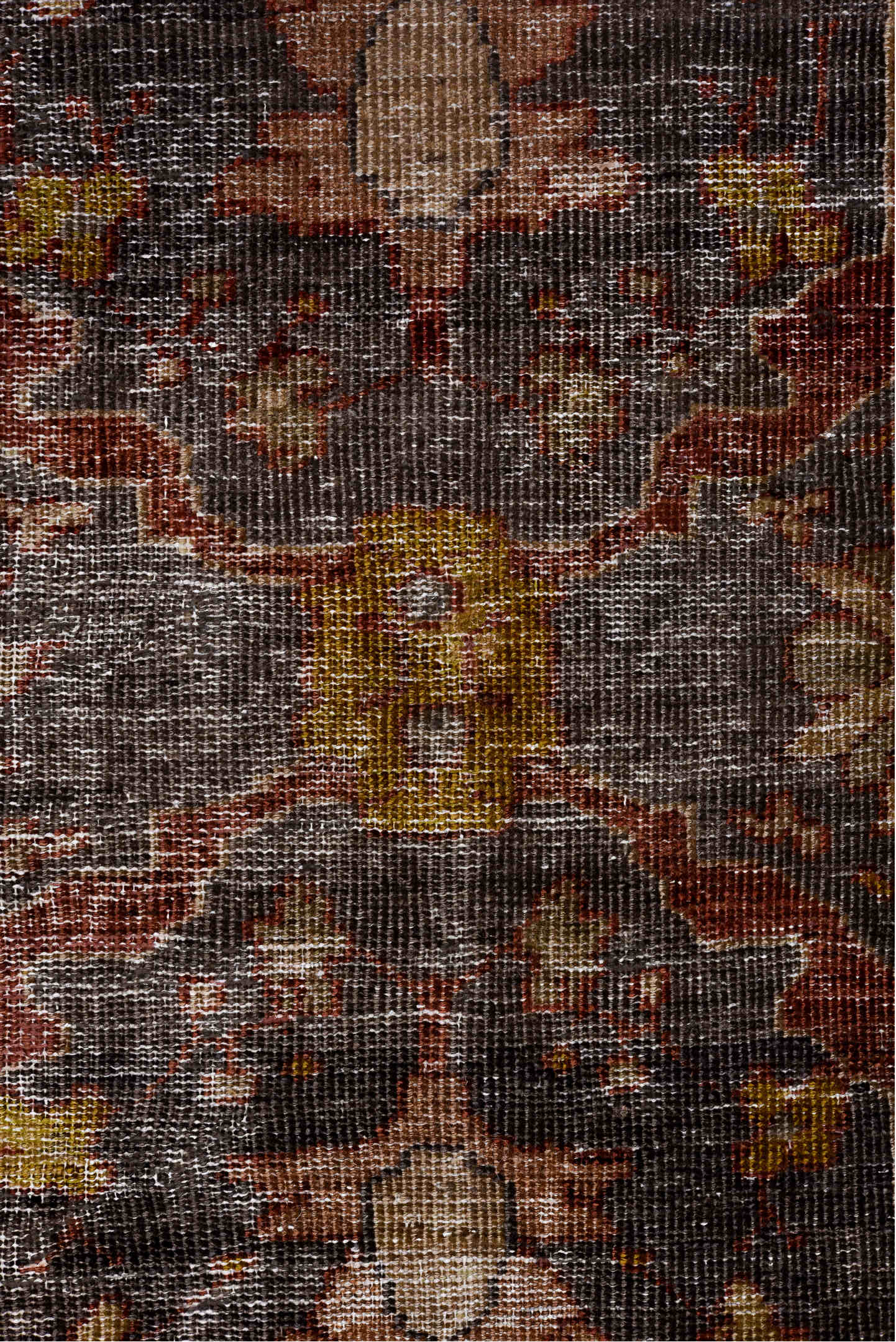 10' x 14' one-of-a-kind handmade vintage Mahal large size rug. Color palette: red, pink, brown, gray, light gray, off-white