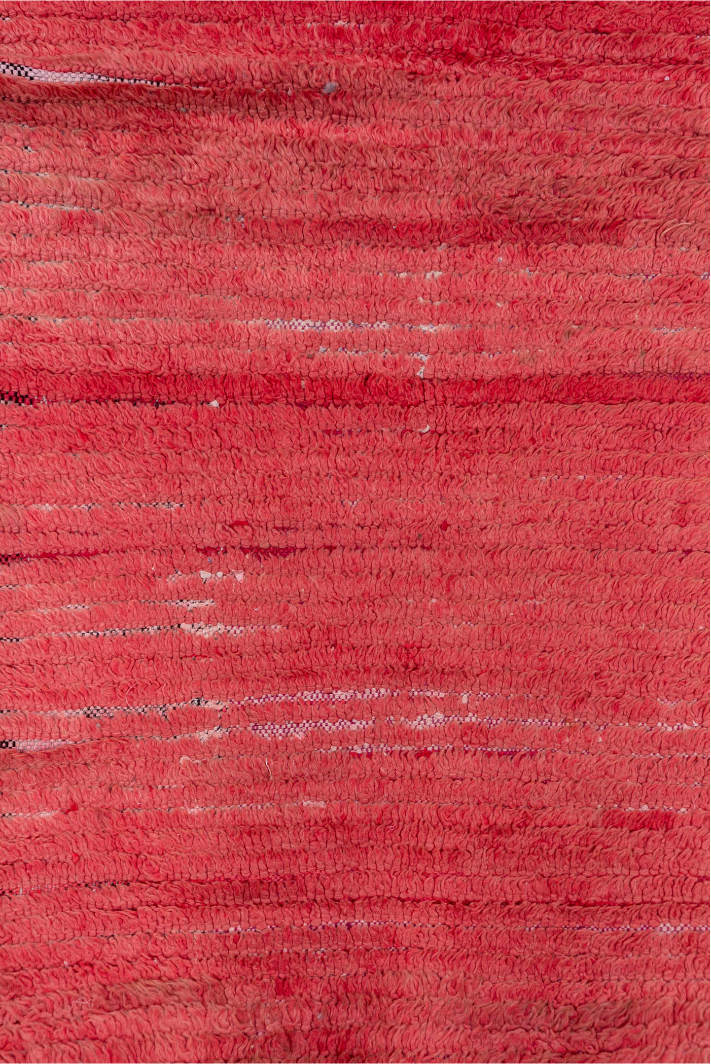 2' x 9' one-of-a-kind handmade vintage Moroccan runner rug. Color palette: red, pink, brown, gray, light gray, off-white