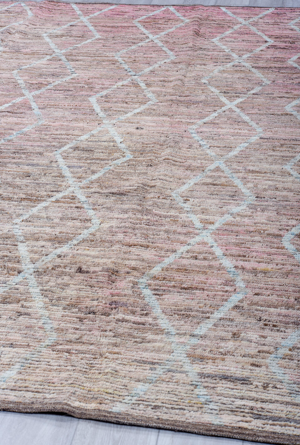 8' x 9' one-of-a-kind handmade vintage Tulu rug. Color palette: black, blue, brown, fiord, gainsboro, gray, light blue