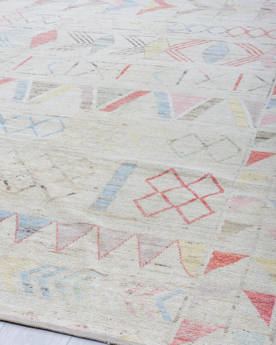 13' x 19' one-of-a-kind handmade vintage Tulu oversize rug. Color palette: black, charcoal, dark gray, gainsboro, gray