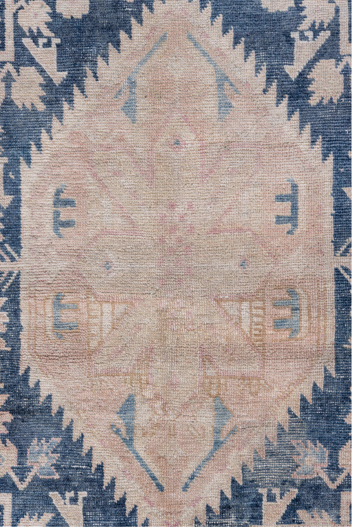 2' x 6' one-of-a-kind handmade vintage Sivas runner rug. Color palette: blue, fiord, gainsboro, gray, light gray, linen