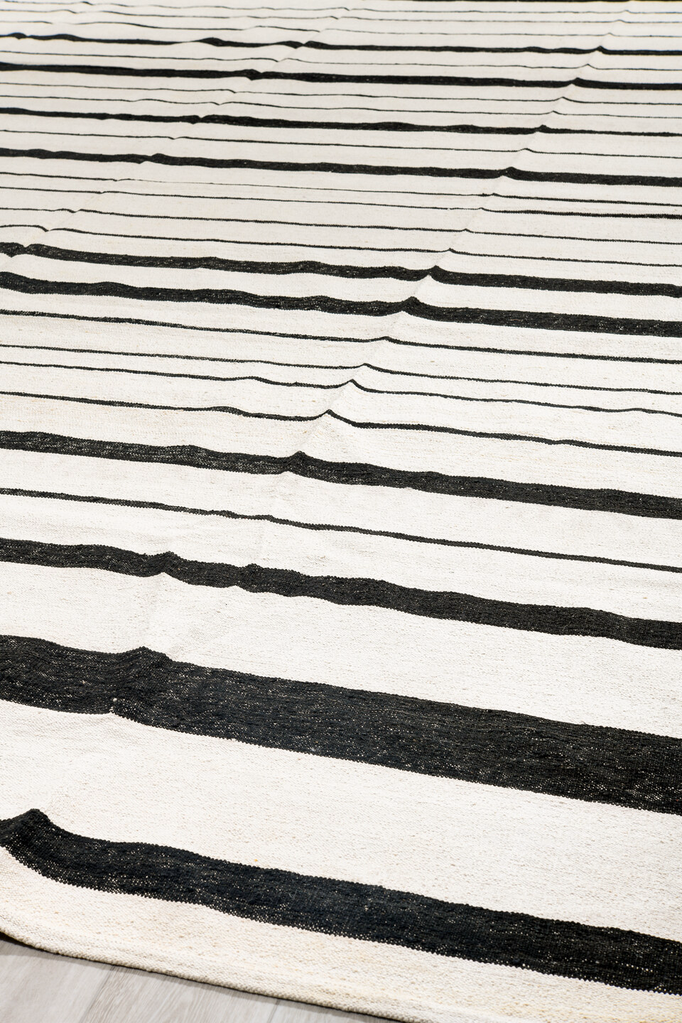 14' x 18' one-of-a-kind handmade vintage Tulu oversize rug. Color palette: black, charcoal, gainsboro, gray, lavender blush