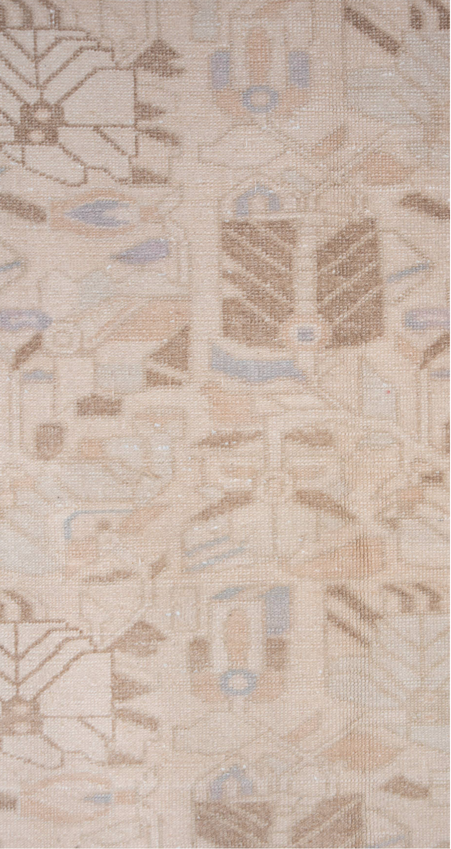 6' x 9' one-of-a-kind handmade vintage Oushak medium size rug. Color palette: brown, gray, light gray, off-white, orange