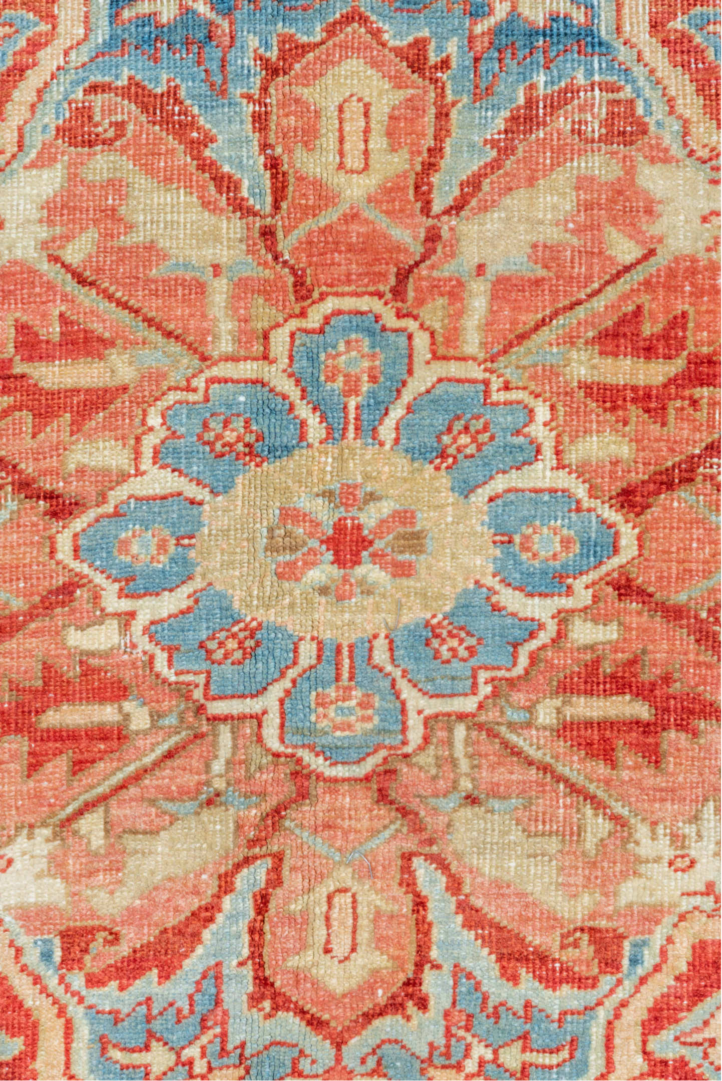 10' x 13' one-of-a-kind handmade vintage Heriz large size rug. Color palette: blue, brown, dark gray, fire brick, gray