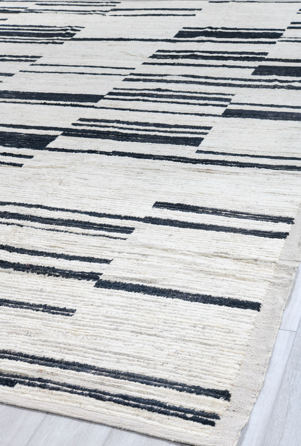 10' x 14' one-of-a-kind handmade vintage Tulu large size rug. Color palette: blue, gainsboro, ghost white, gray, green