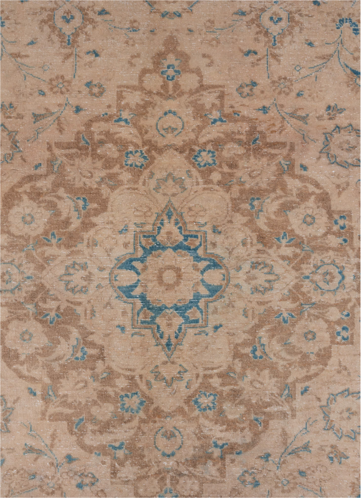 9' x 12' one-of-a-kind handmade vintage Tabriz large size rug. Color palette: brown, dark gray, gray, light gray