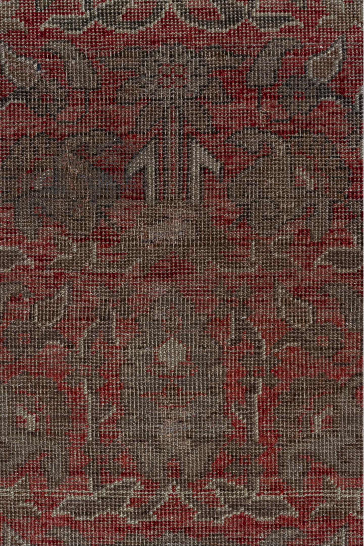 3' x 10' one-of-a-kind handmade vintage Oushak runner rug. Color palette: brown, gray, off-white, pink, snow, white