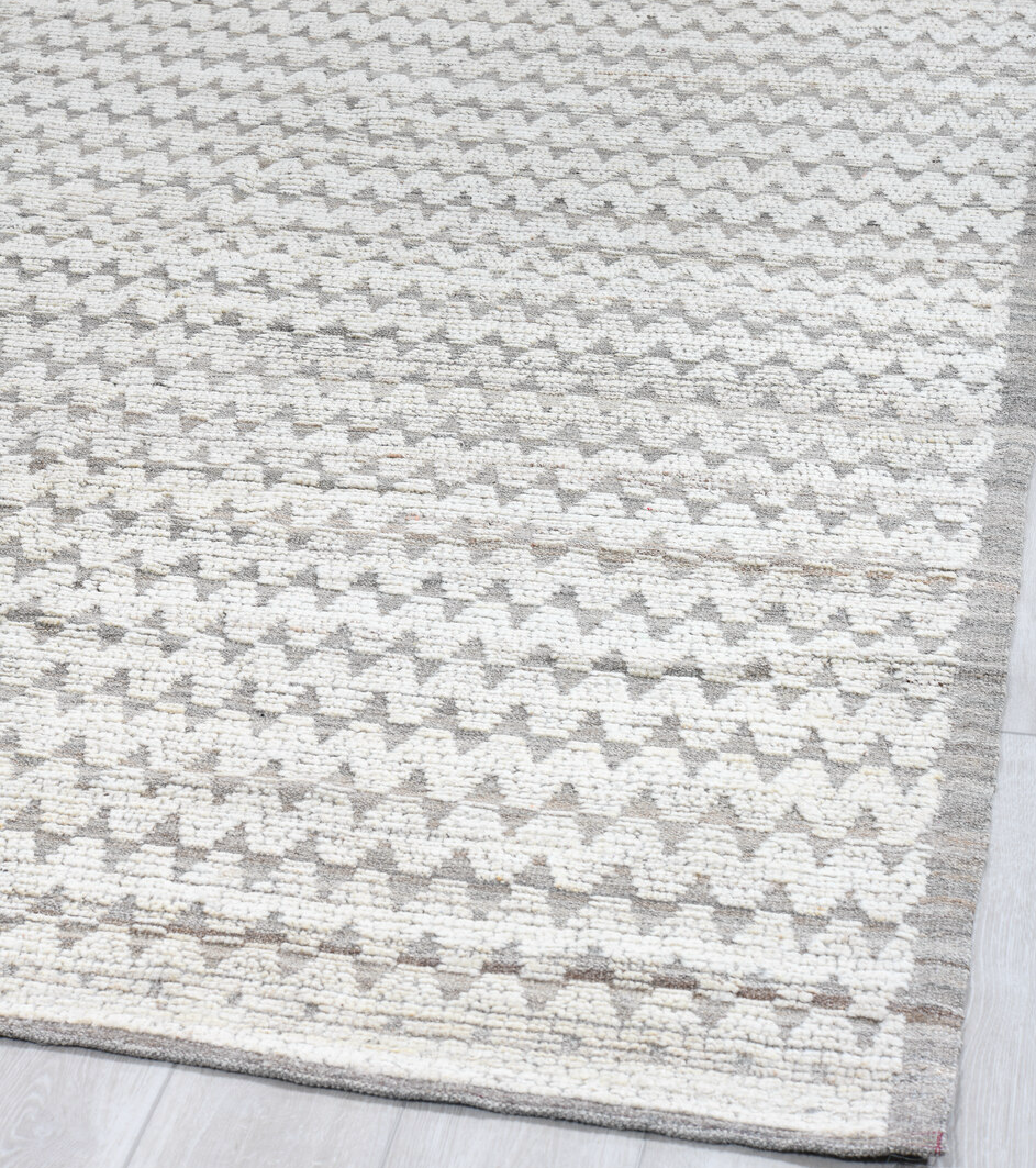 10' x 14' one-of-a-kind handmade vintage Tulu large size rug. Color palette: dark gray, dim gray, gainsboro, gray