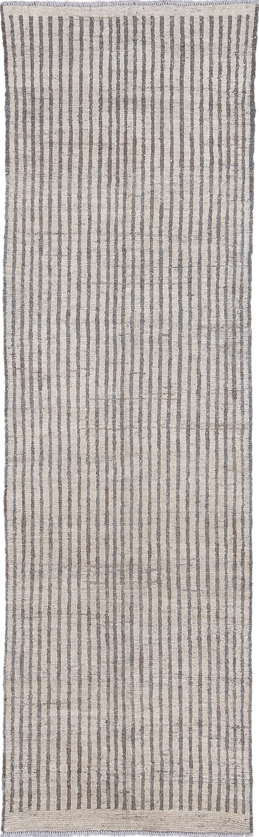 3' x 10' one-of-a-kind handmade vintage Tulu runner rug. Color palette: brown, gray, pink, redwood, rosy brown