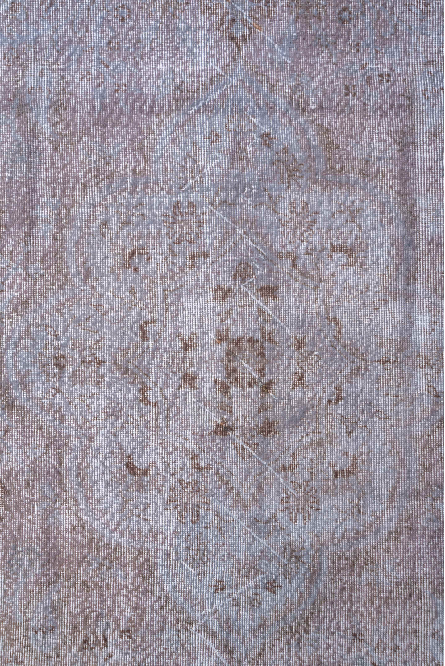 5' x 10' one-of-a-kind handmade vintage Sparta medium size rug. Color palette: gray, light gray, off-white, pink, silver