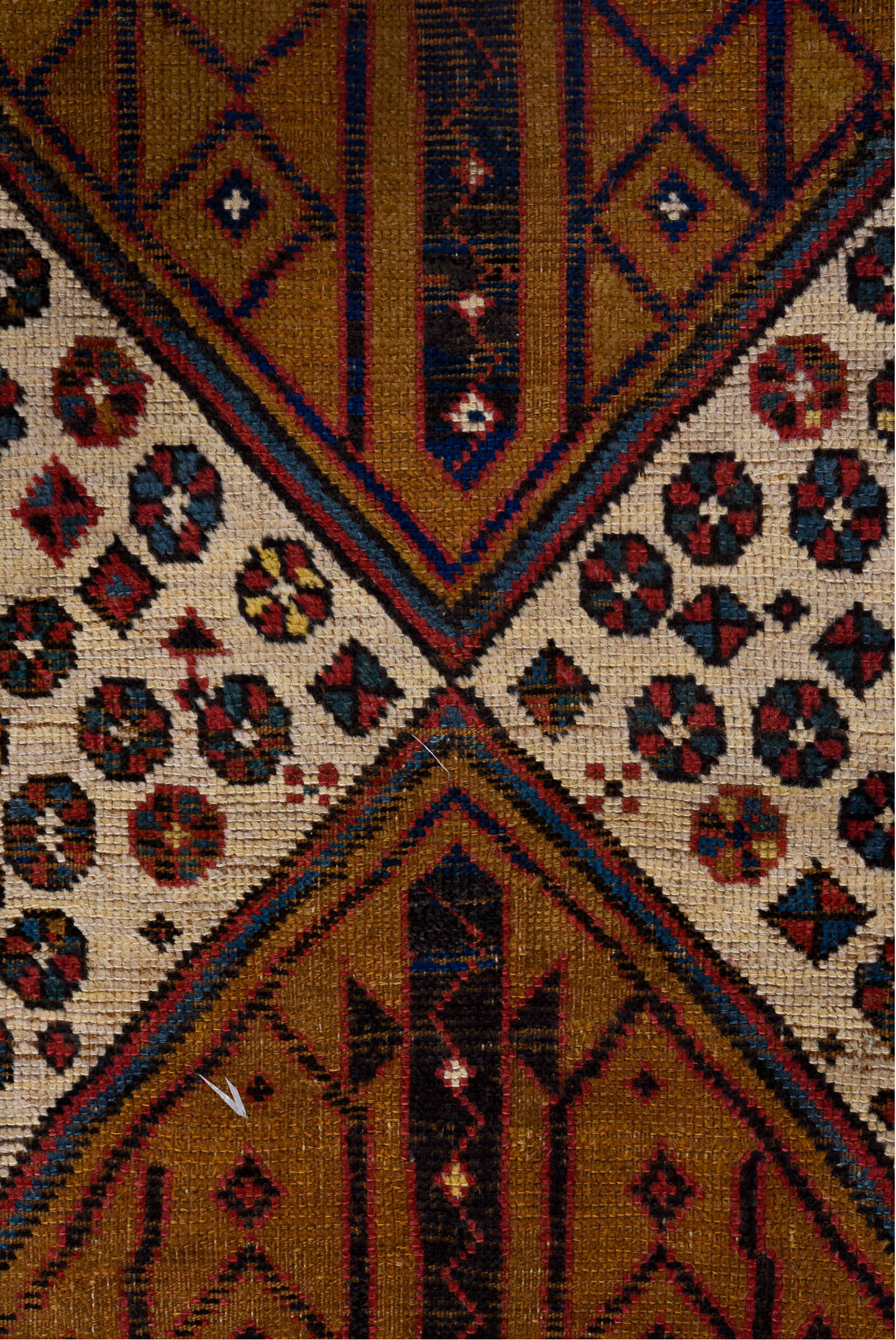 3' x 12' one-of-a-kind handmade vintage Sarab runner rug. Color palette: arapawa, blue, brown, gray, pink, red