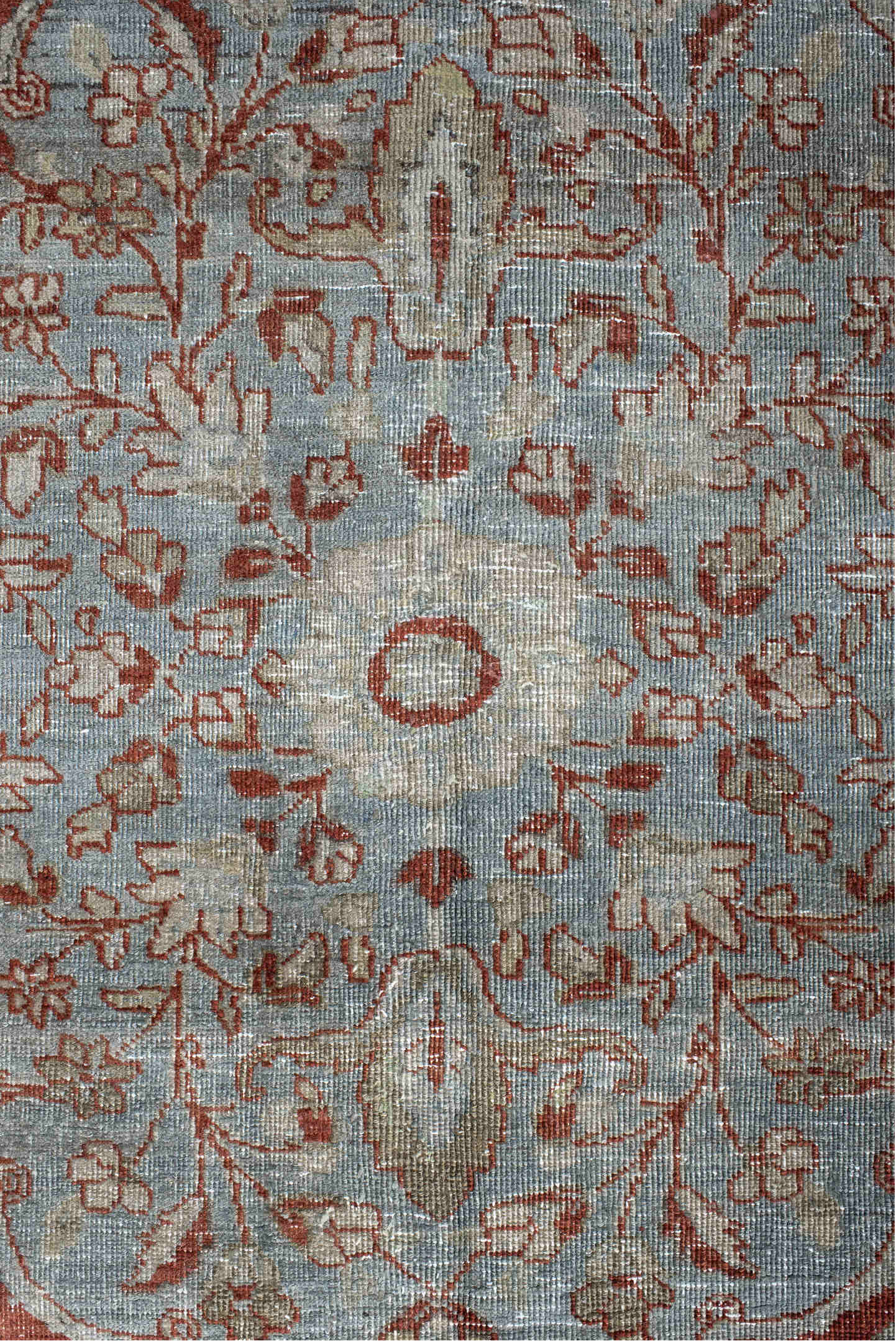 7' x 10' one-of-a-kind handmade vintage Heriz large size rug. Color palette: brown, gray, light gray, off-white, red