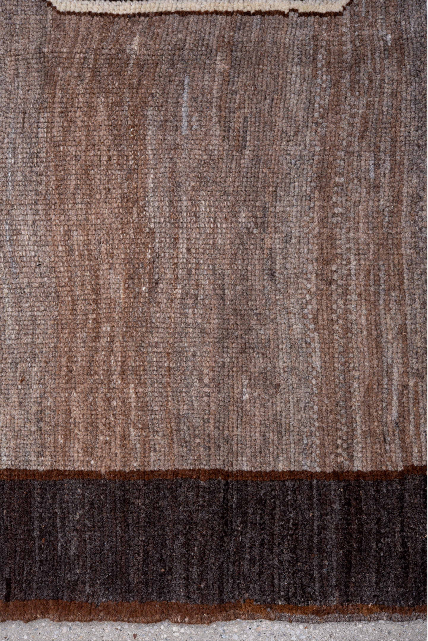 8' x 12' one-of-a-kind handmade vintage Kars large size rug. Color palette: black, brown, charcoal, dark gray, gray