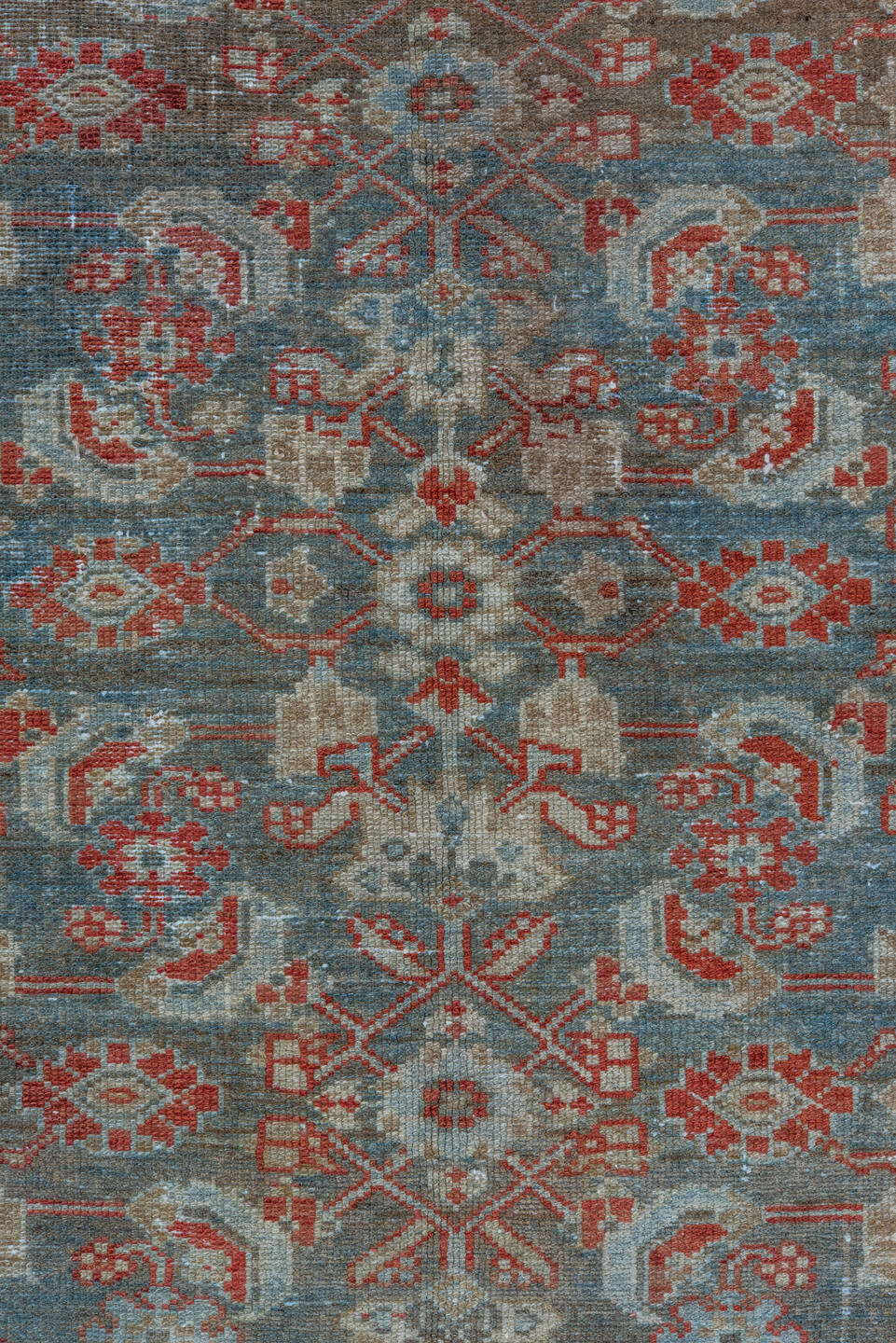 3' x 6' one-of-a-kind handmade vintage Malayer small size rug. Color palette: brown, dark gray, dim gray, gray, light gray