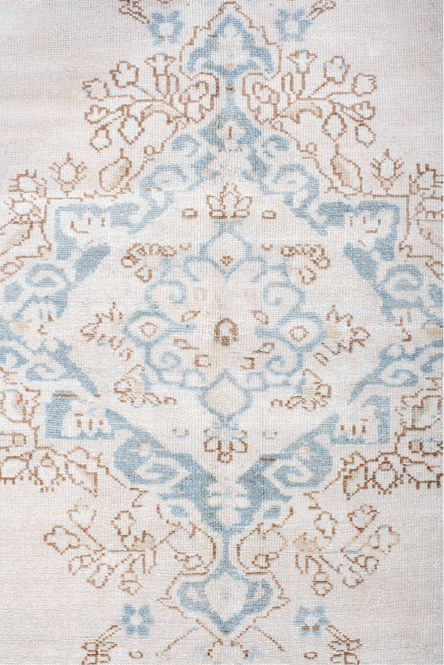 5' x 6' one-of-a-kind handmade vintage Malayer rug. Color palette: brown, gainsboro, gray, light blue, light gray