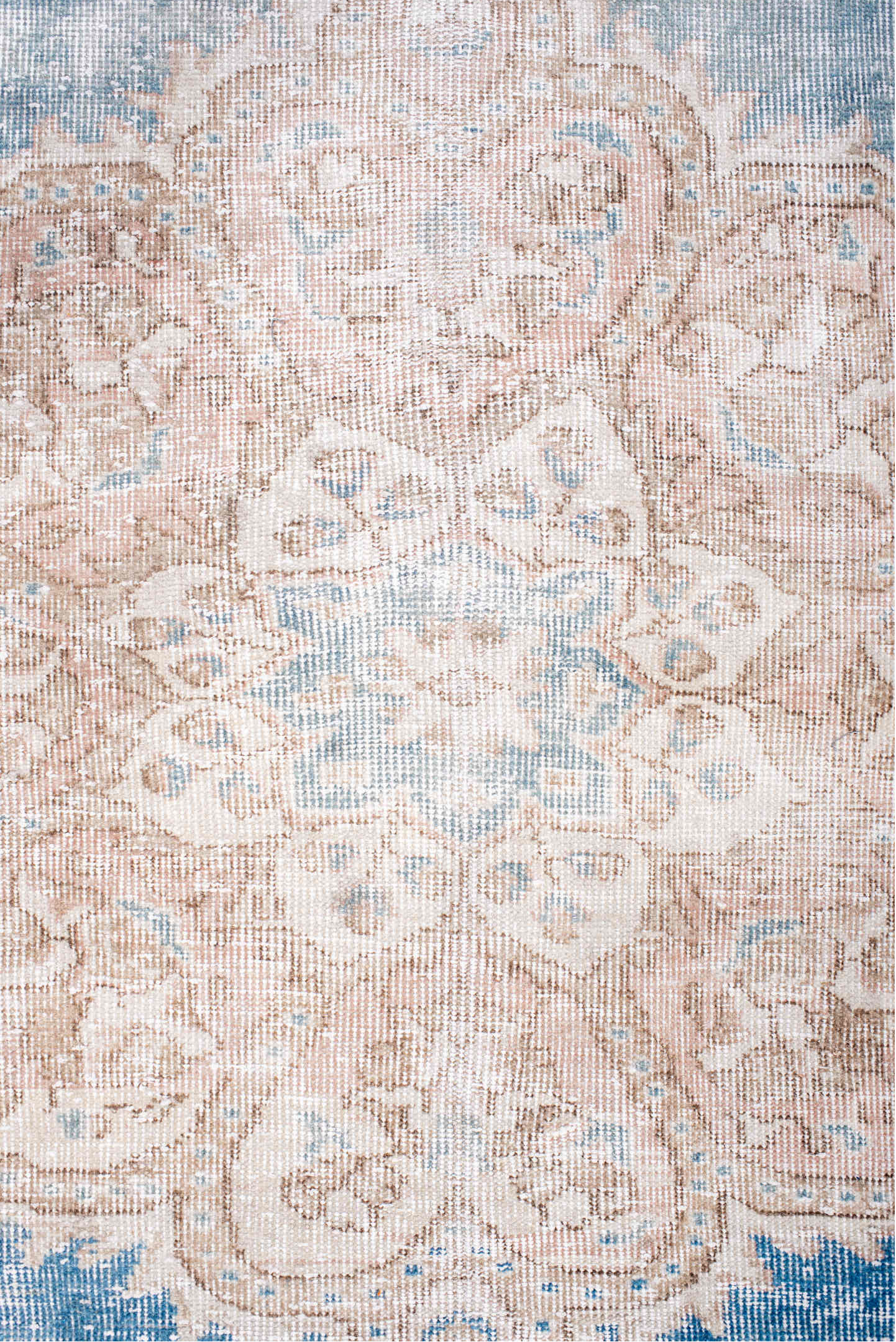 7' x 10' one-of-a-kind handmade vintage Sparta large size rug. Color palette: blue, gainsboro, gray, light gray