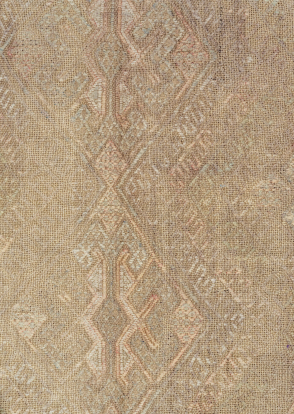 2' x 3' one-of-a-kind handmade vintage Jijim small size rug. Color palette: brown, pink, red