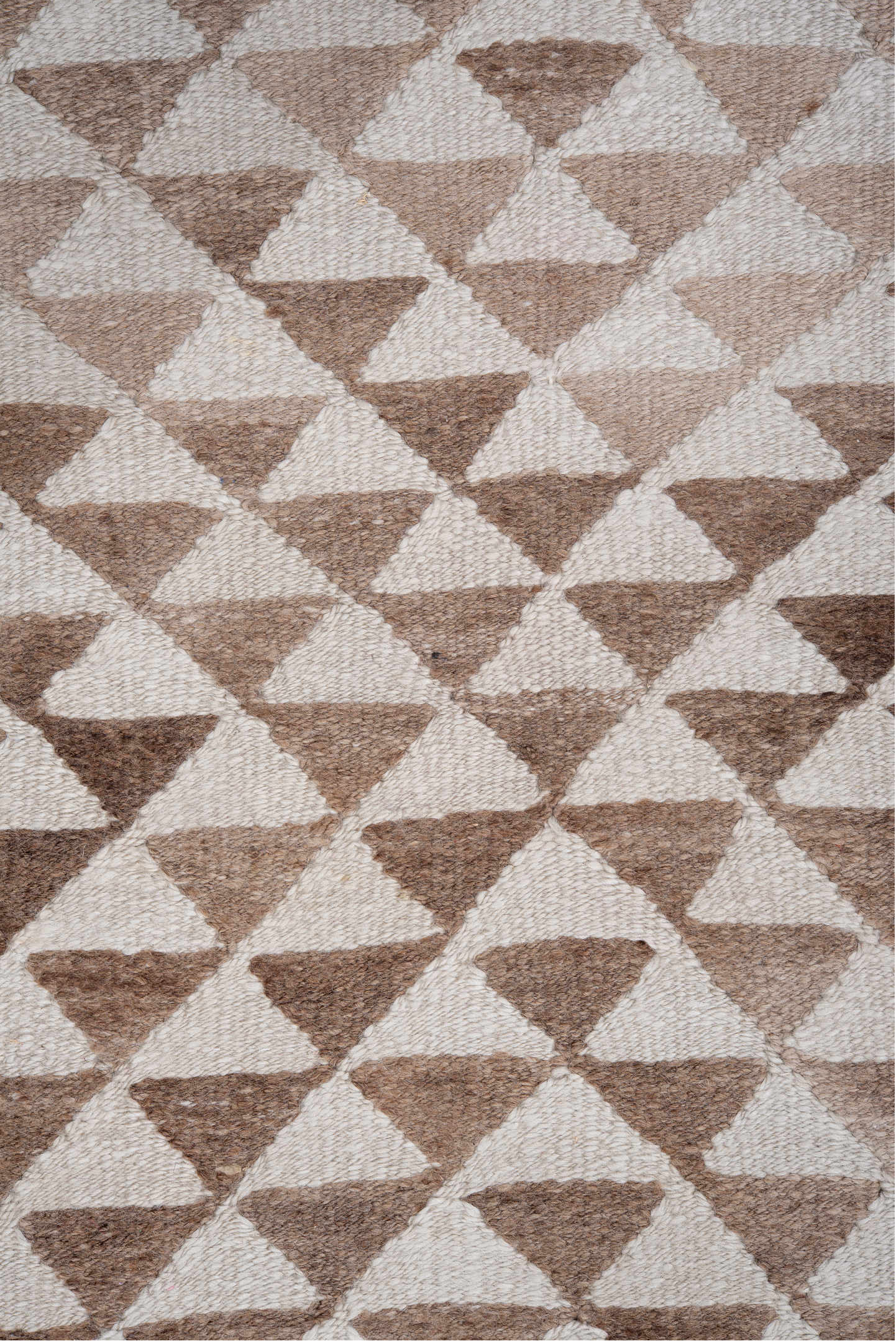 2' x 11' one-of-a-kind handmade vintage Kilim runner rug. Color palette: brown, gainsboro, gray, light gray, off-white, pink