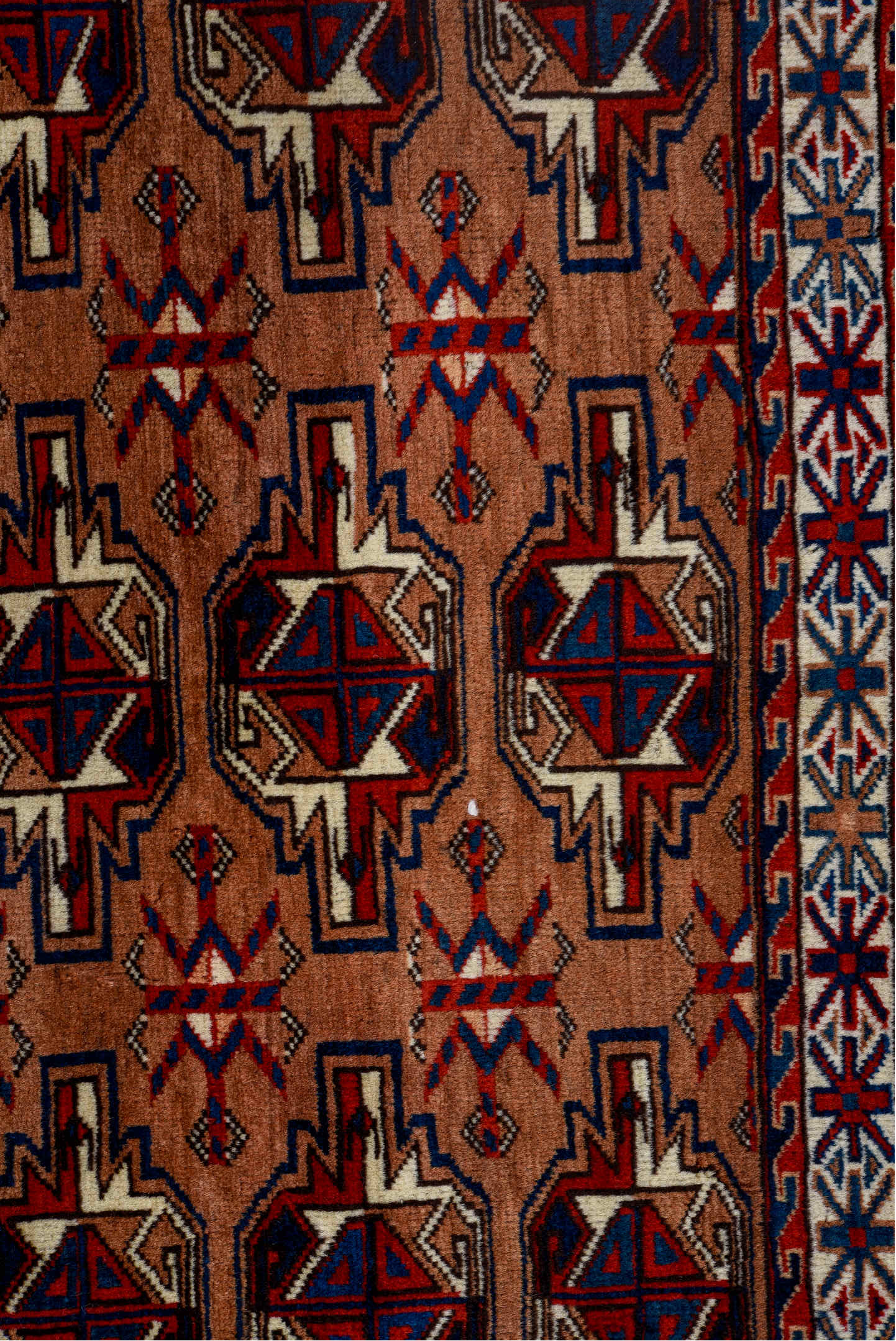 2' x 3' one-of-a-kind handmade vintage Yamoud small size rug. Color palette: black, brown, gray, light gray, maroon