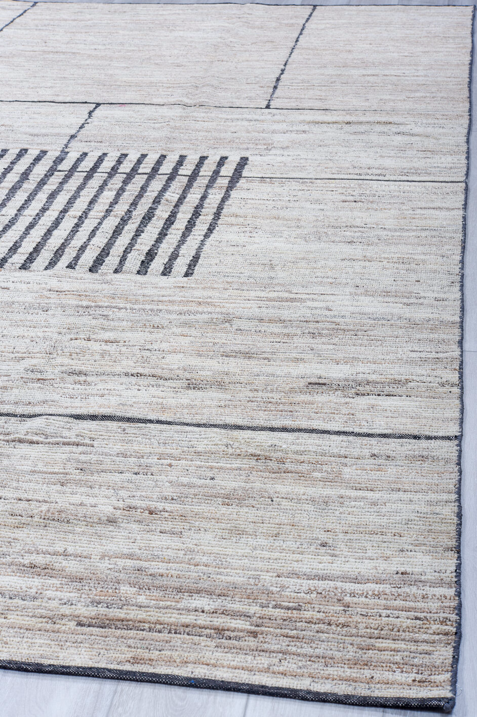 9' x 11' one-of-a-kind handmade vintage Tulu large size rug. Color palette: blue, dark gray, gainsboro, gray, light blue