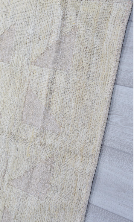 3' x 11' one-of-a-kind handmade vintage Tulu runner rug. Color palette: dark gray, gainsboro, gray, light blue, light gray