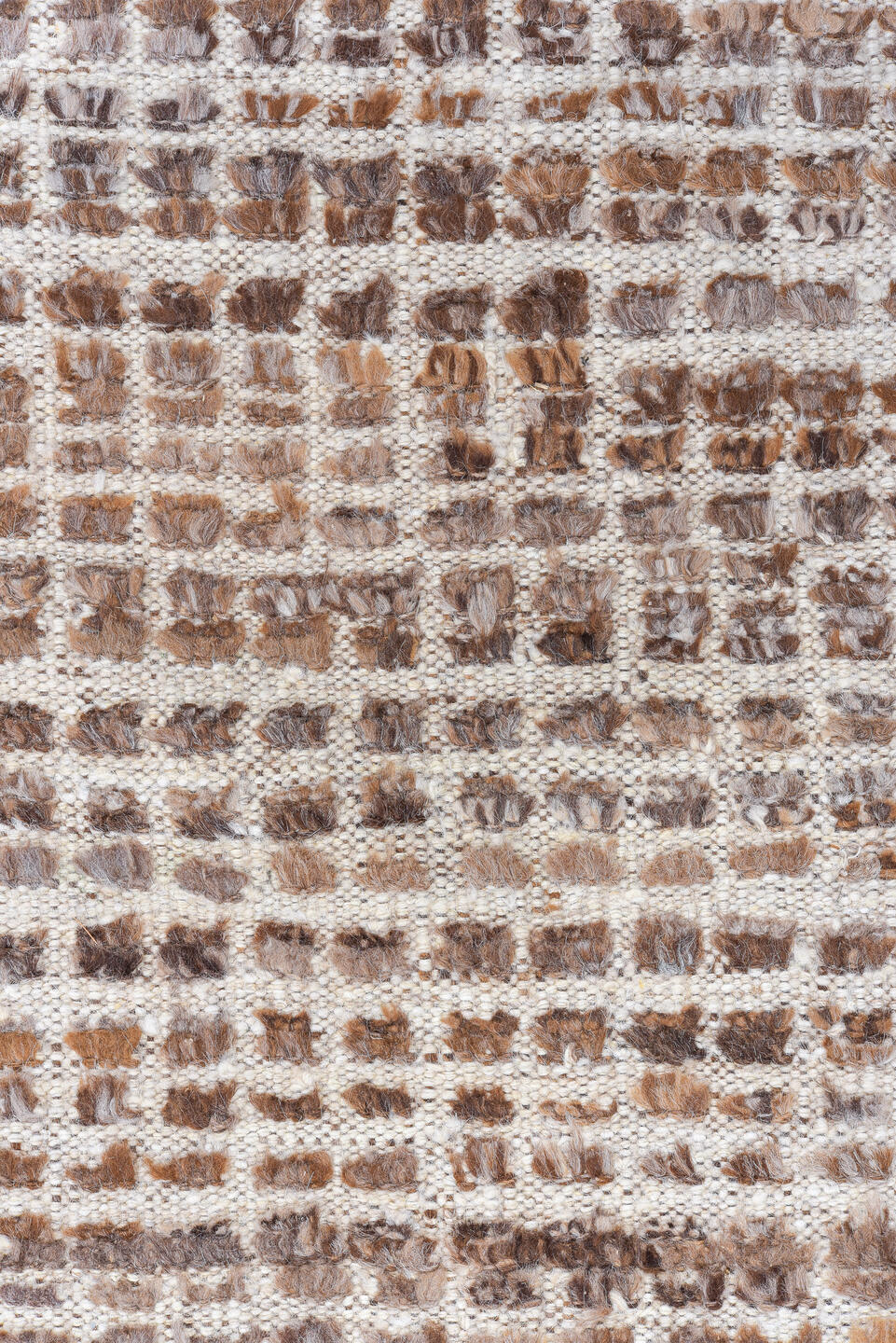 9' x 11' one-of-a-kind handmade vintage Tulu large size rug. Color palette: gray, brown, pink, light gray, off-white, black