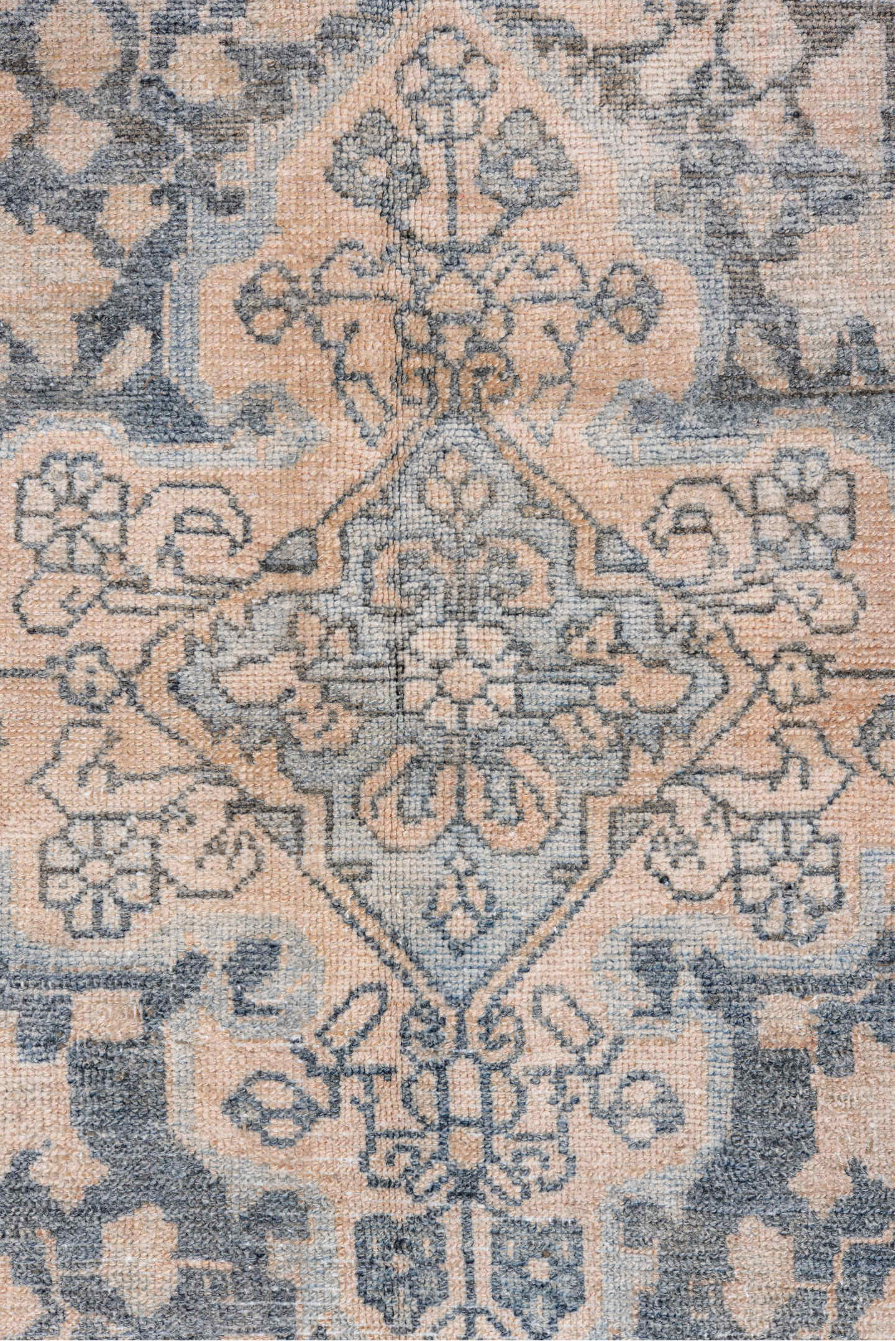 4' x 7' one-of-a-kind handmade vintage Malayer rug. Color palette: black, blue, charcoal, dark gray, dim gray, gainsboro