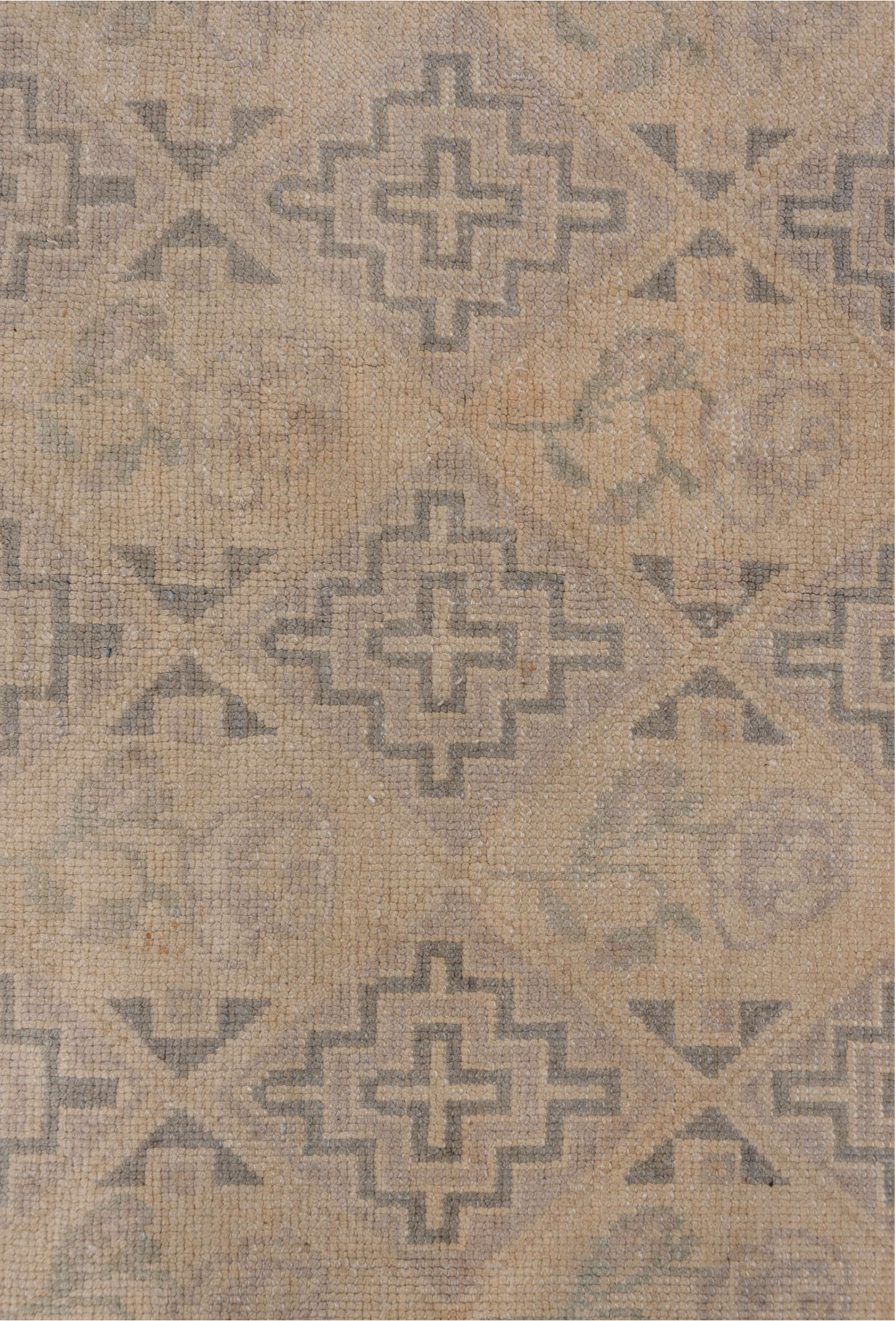 2' x 4' one-of-a-kind handmade vintage Oushak small size rug. Color palette: brown, gainsboro, gray, light gray, off-white