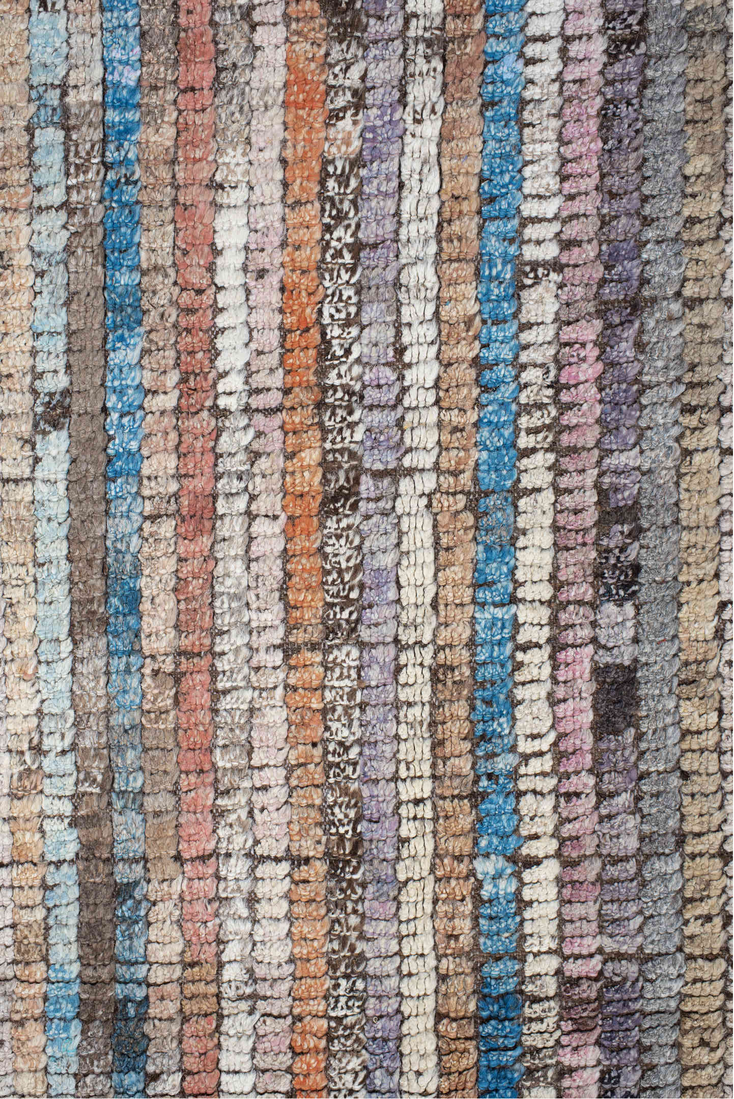 8' x 11' one-of-a-kind handmade vintage Tulu large size rug. Color palette: antiquewhite, arapawa, black, blue, brown