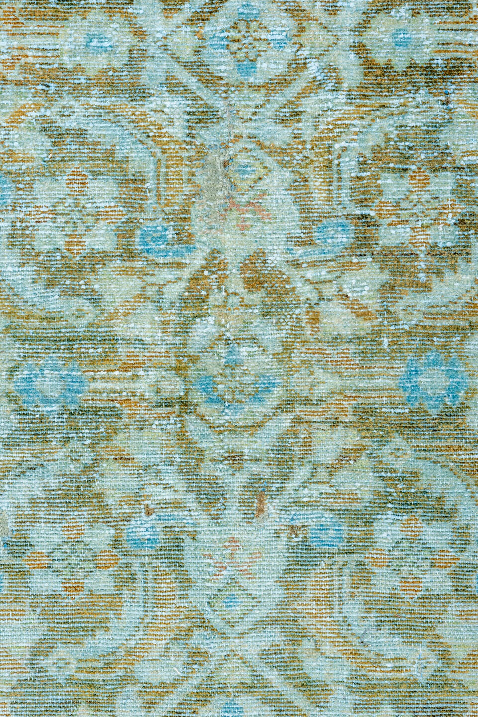 7' x 10' one-of-a-kind handmade vintage Malayer large size rug. Color palette: blue, brown, dim gray, gray, light blue