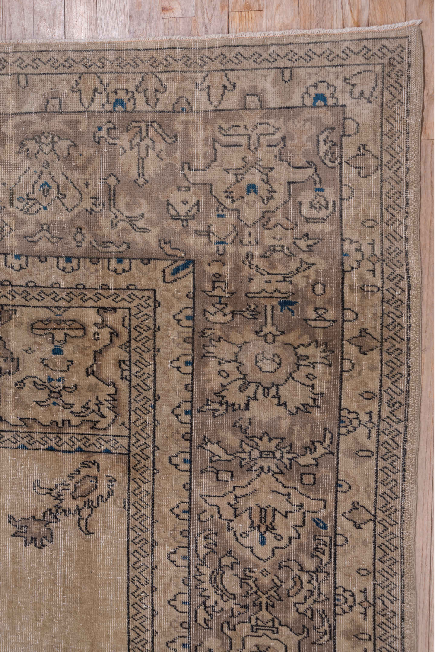 10' x 13' one-of-a-kind handmade vintage Sparta large size rug. Color palette: brown, gray, pink