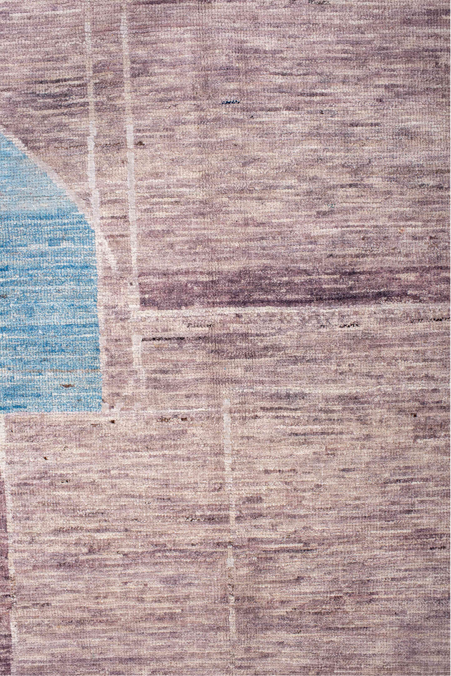 9' x 12' one-of-a-kind handmade vintage Tulu large size rug. Color palette: blue, brown, gray, light blue, light gray