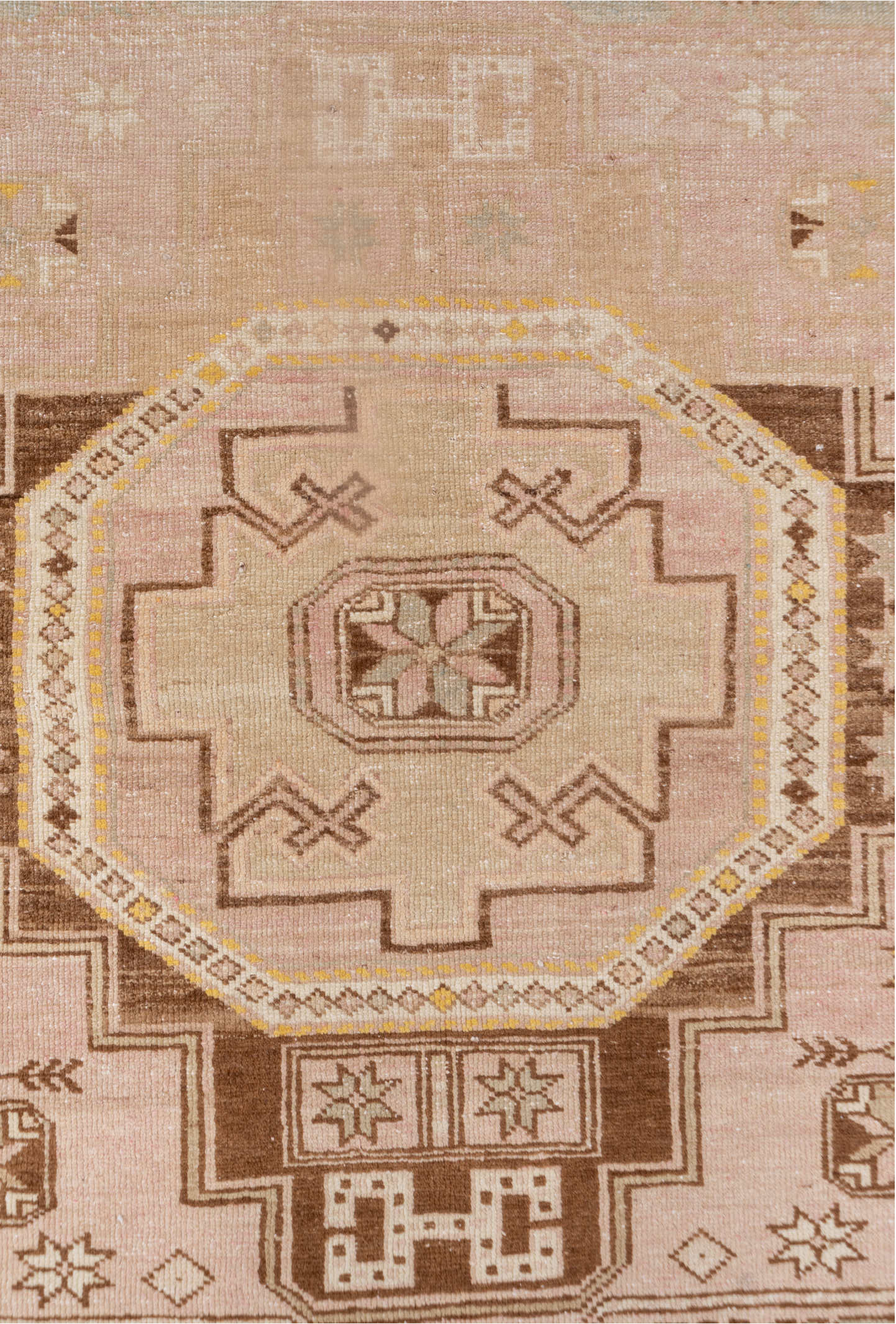 4' x 6' one-of-a-kind handmade vintage Trans Caucasian small size rug. Color palette: brown, burlywood, gray, light gray