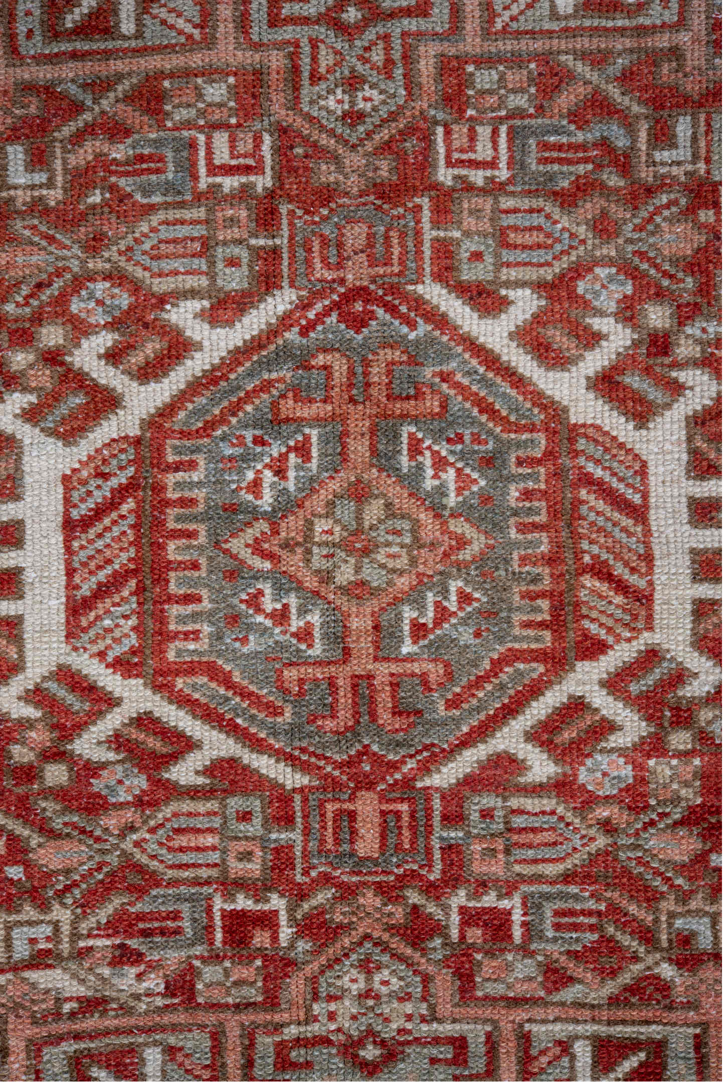 5' x 6' one-of-a-kind handmade vintage Karaje rug. Color palette: black, brown, charcoal, dark gray, gainsboro, gray