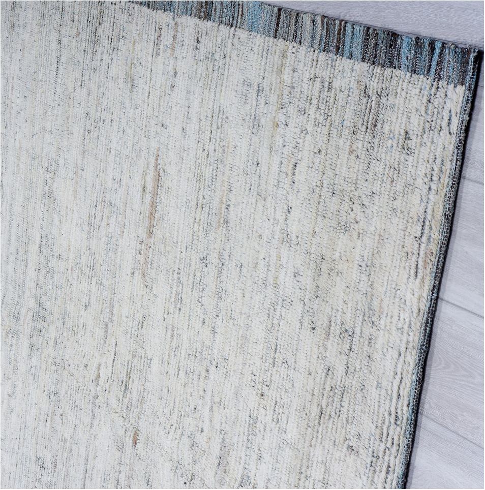 9' x 11' one-of-a-kind handmade vintage Tulu large size rug. Color palette: black, blue, charcoal, dark gray, gainsboro