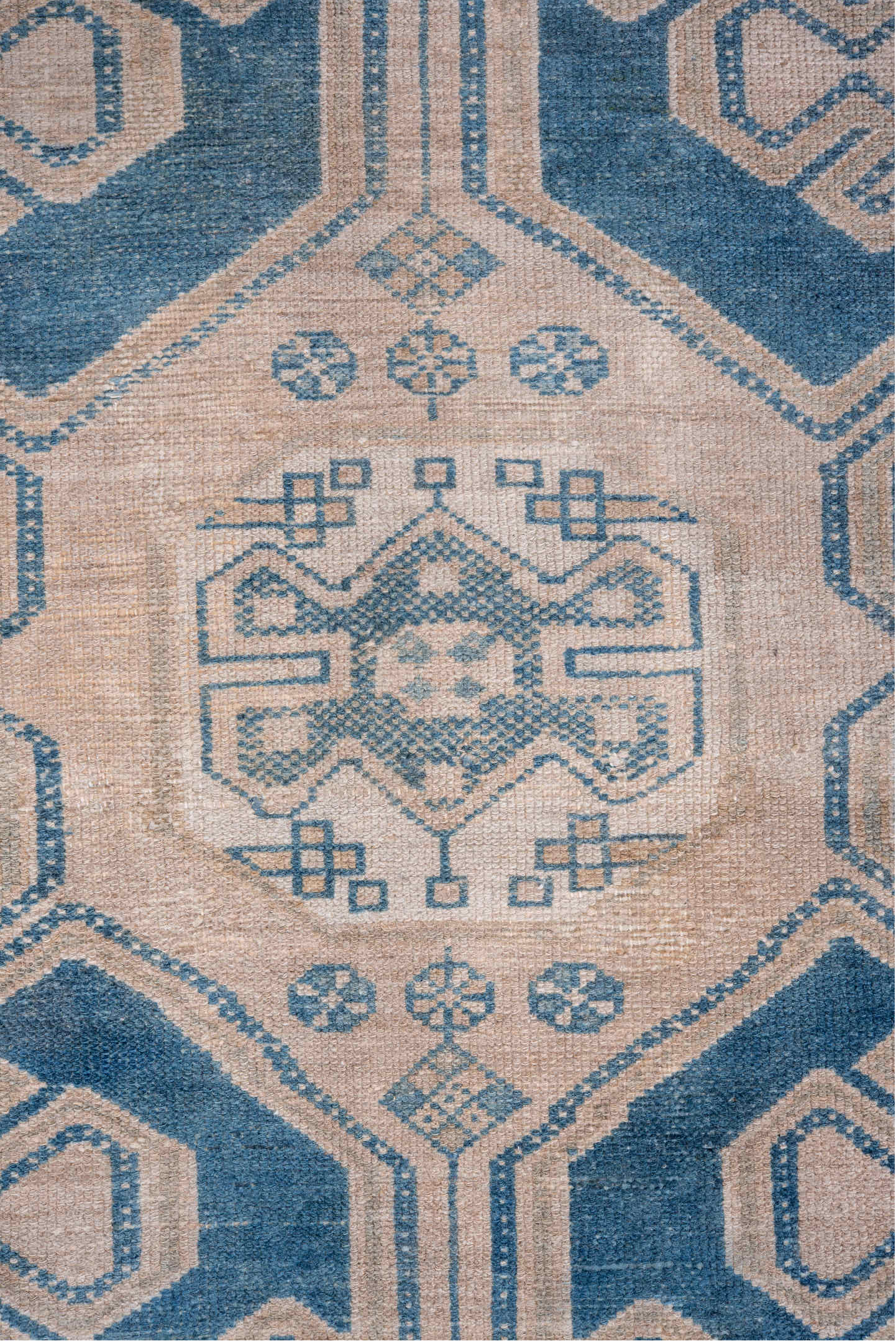 3' x 9' one-of-a-kind handmade vintage Malayer runner rug. Color palette: blue, gray, light gray, light slate gray