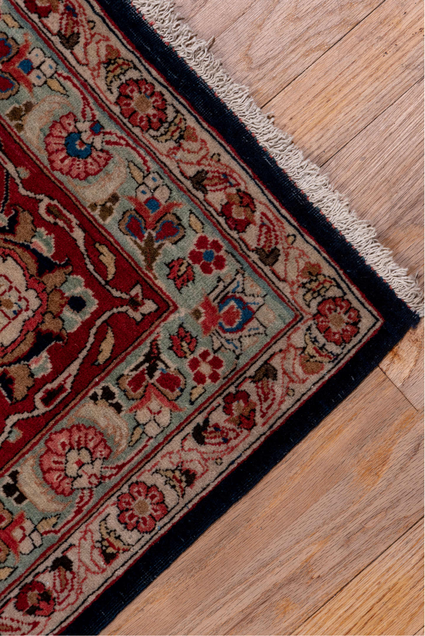 9' x 11' one-of-a-kind handmade vintage Kashan large size rug. Color palette: brown, dim gray, gray, light gray, off-white